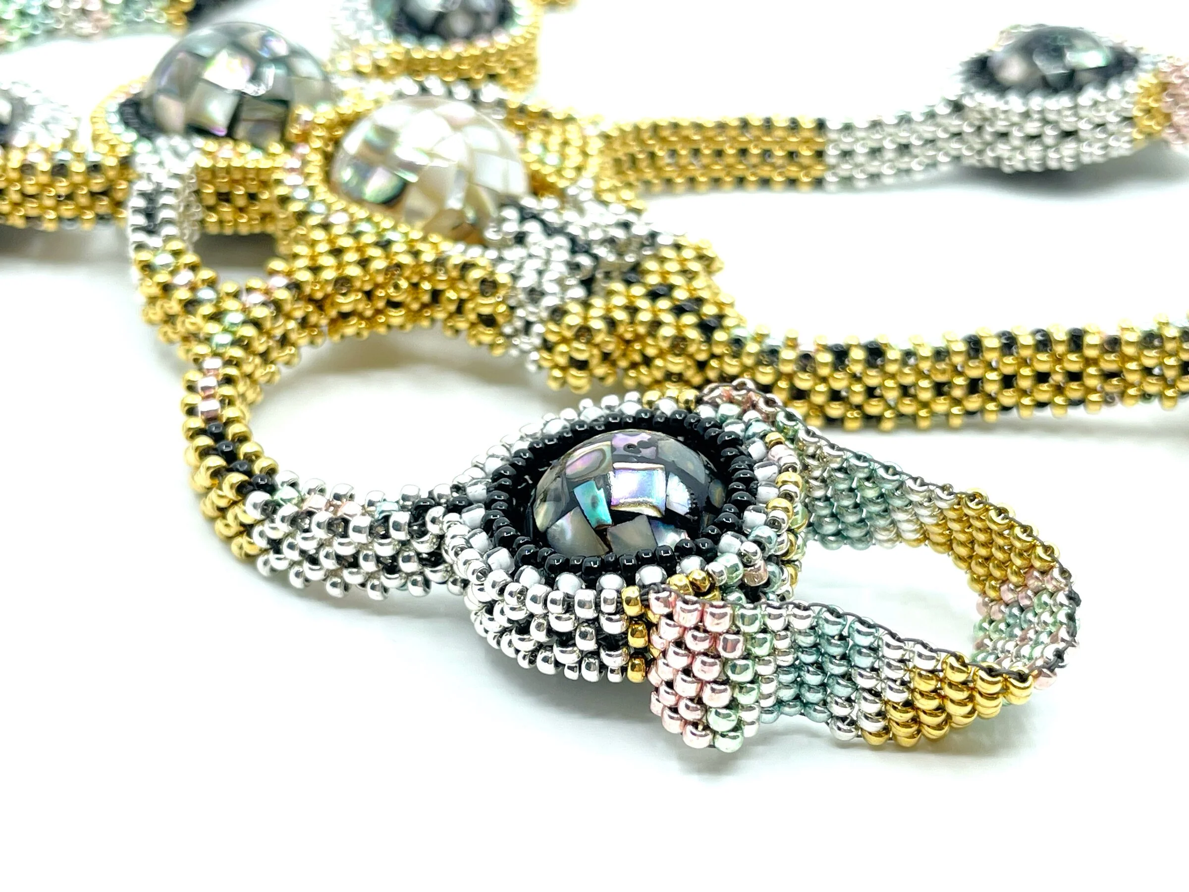 Narcissus Necklace II - Silver, Gold and Mother-of-Pearl - Image 5