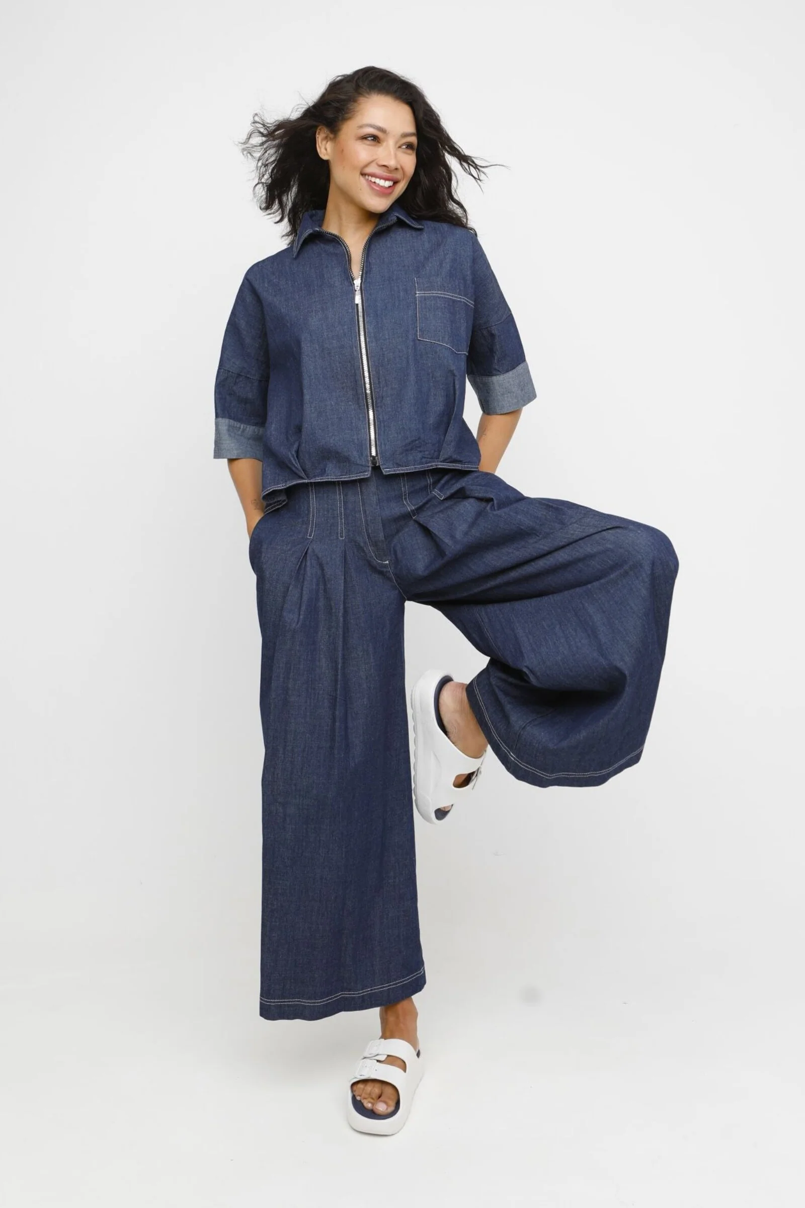 Nema Wide Pant - Denim - Image 4