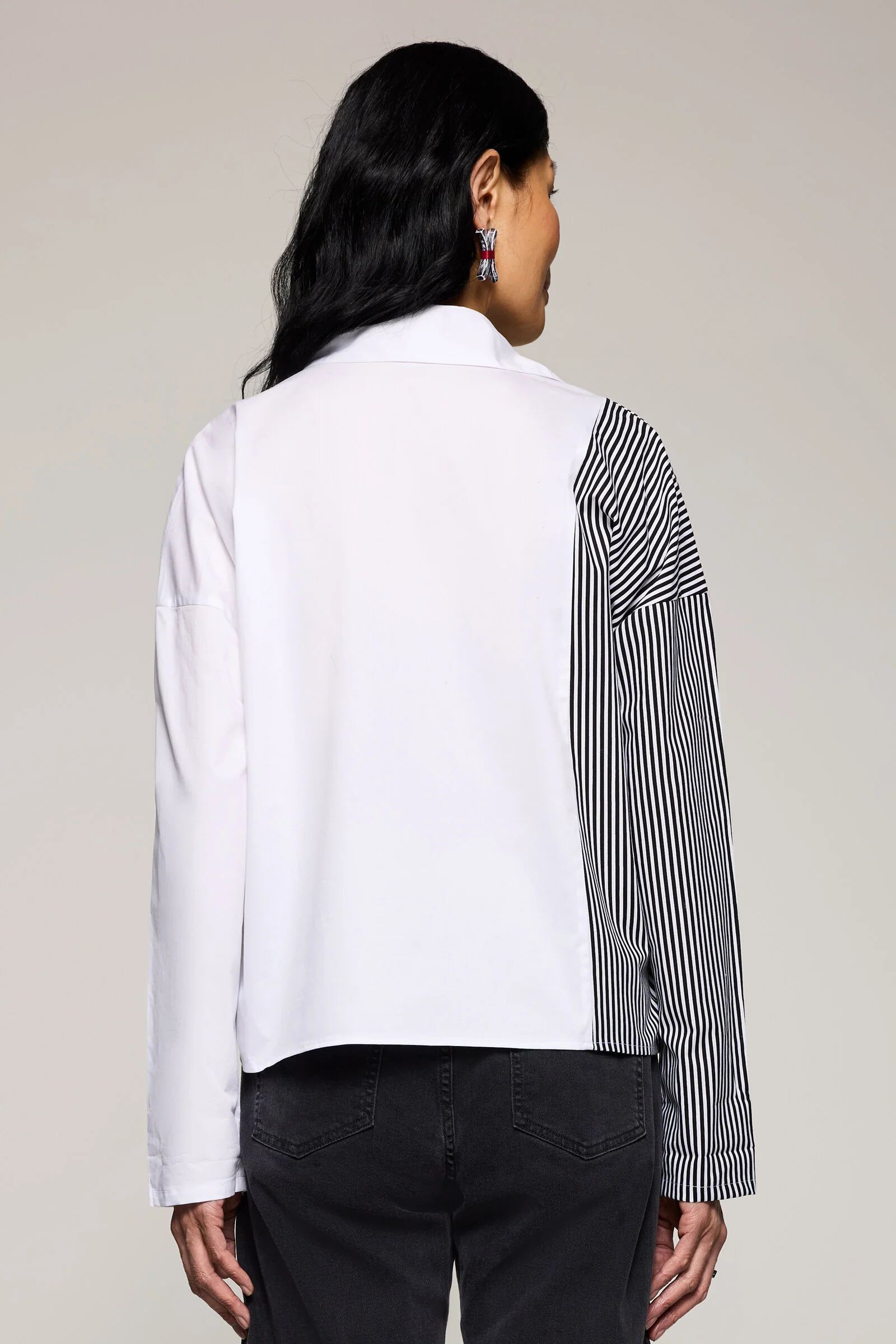 Nola Striped Pocket Shirt - White/Bold Stripe - Image 3