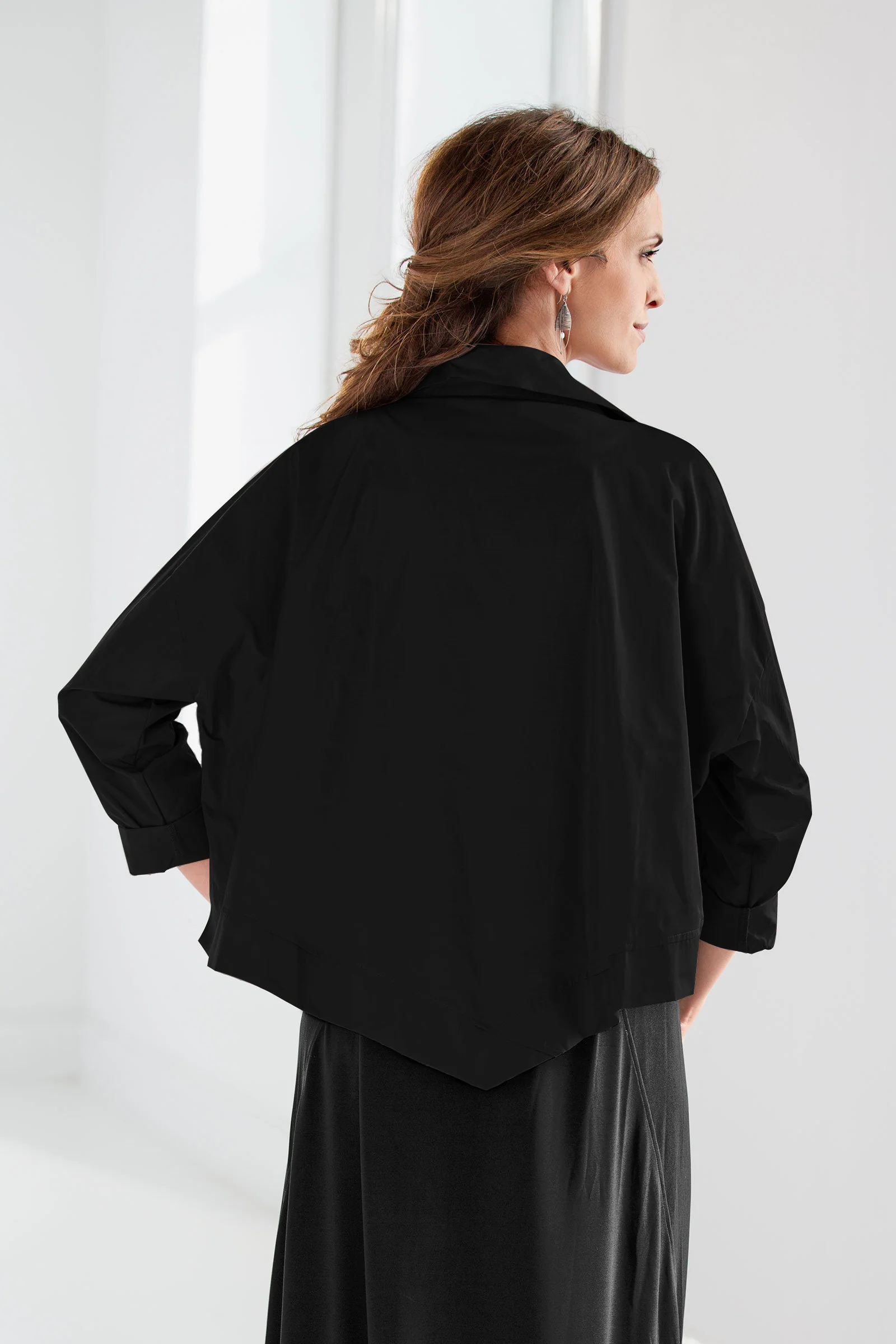 Nylon Cropped Asymmetrical Jacket - Image 4