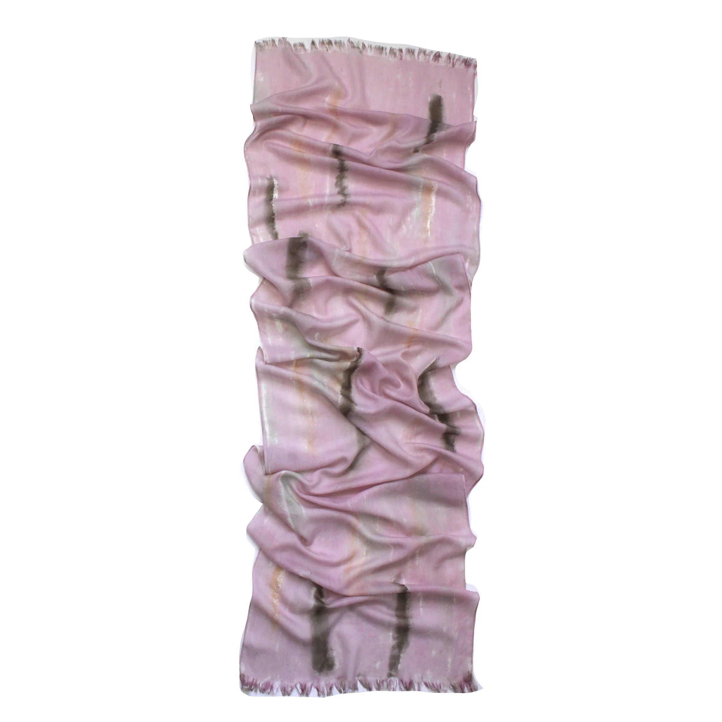 Ombre White Scent  / Cashmere blended hand-painted scarf - Image 3
