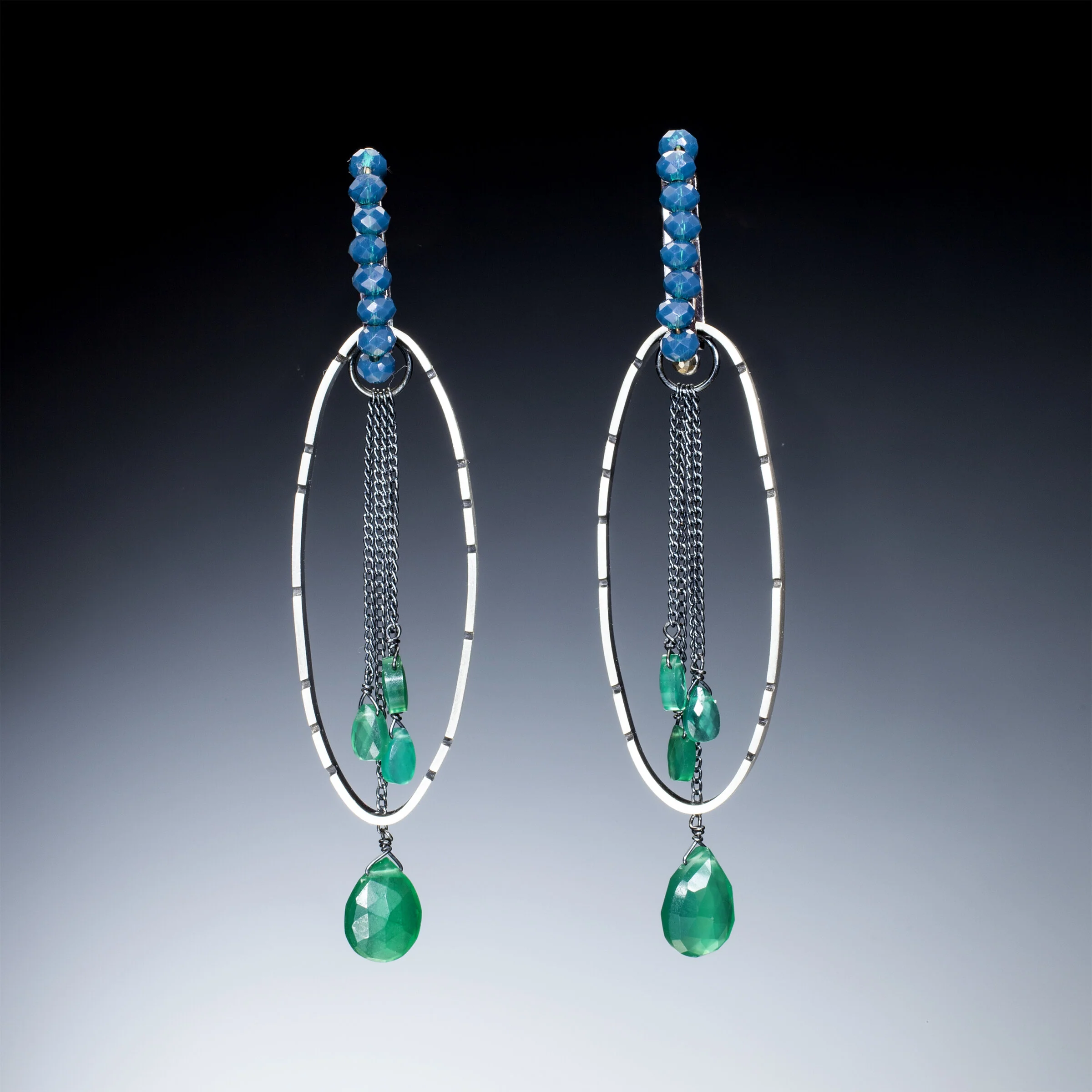 Onyx Chain Earrings