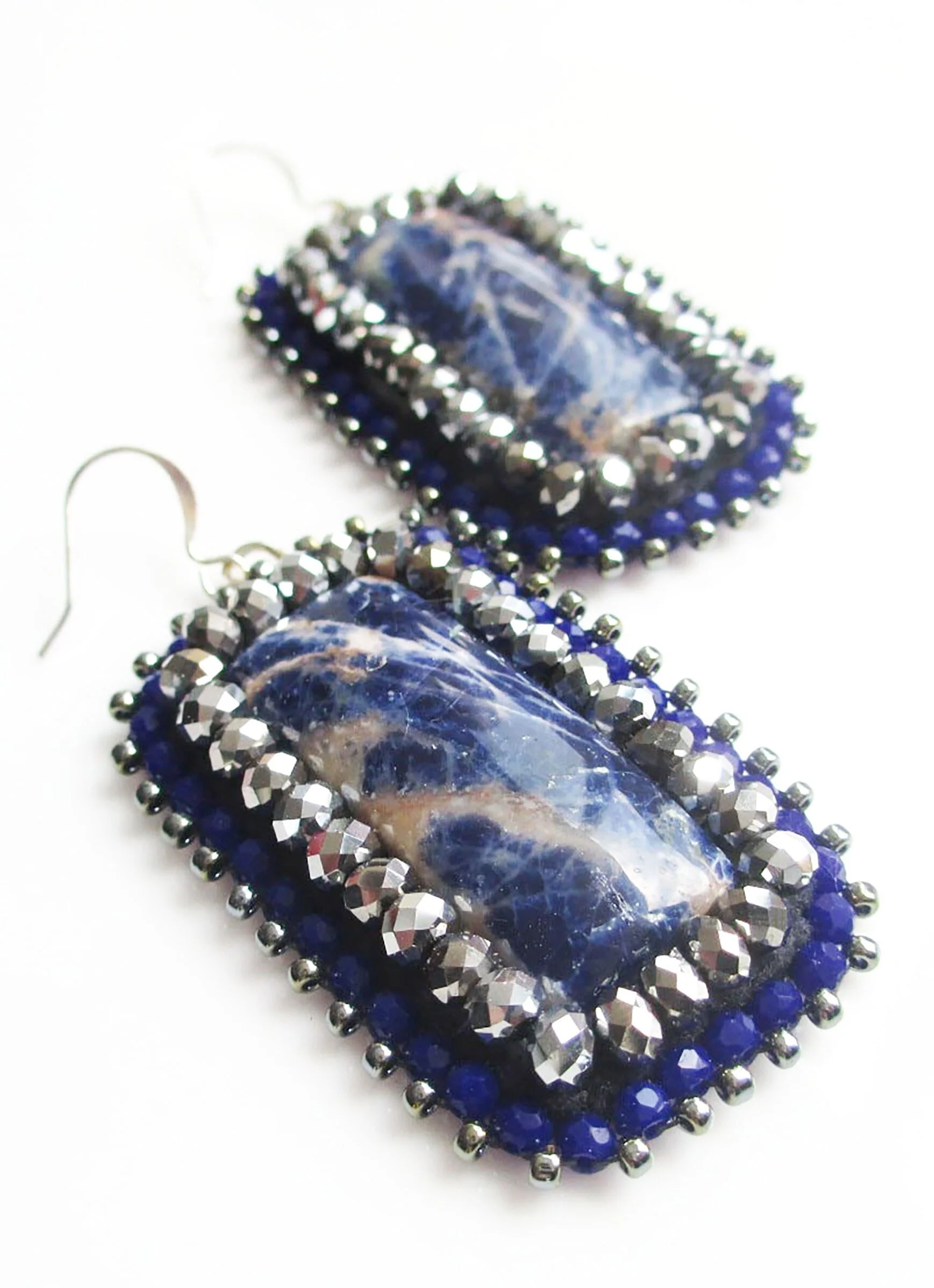 Orange Sodalite & Silver Earrings - Image 2