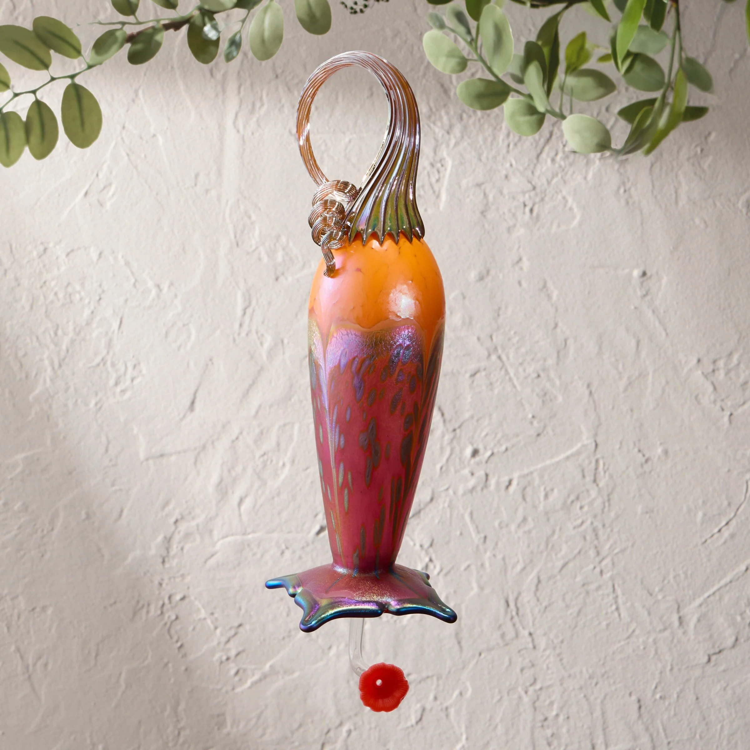 Orange Top Gold Ruby Hummingbird Feeder - Image 2