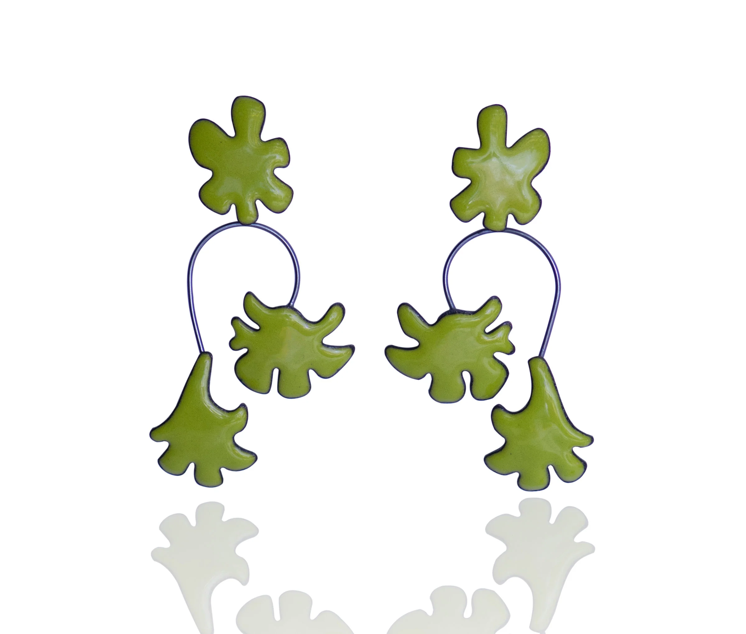 Orchid Earrings - Bitter Green
