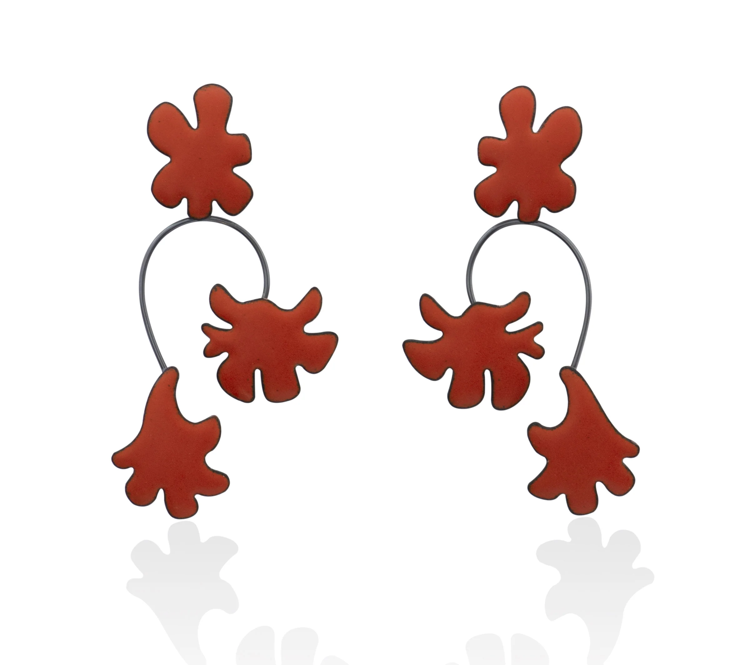 Orchid Earrings - Flame Orange