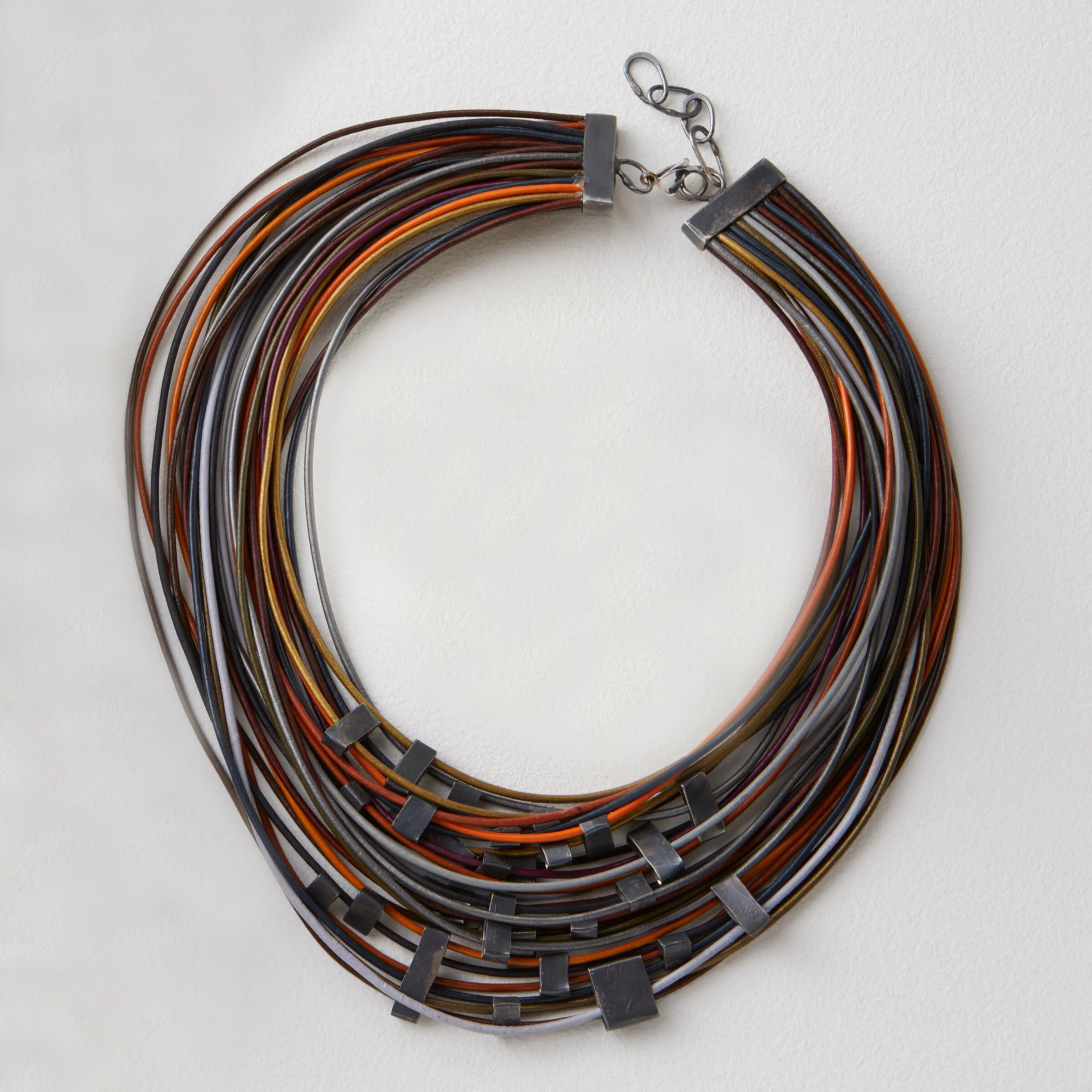 Organica Leather Necklace #11 - Jasper Metallic