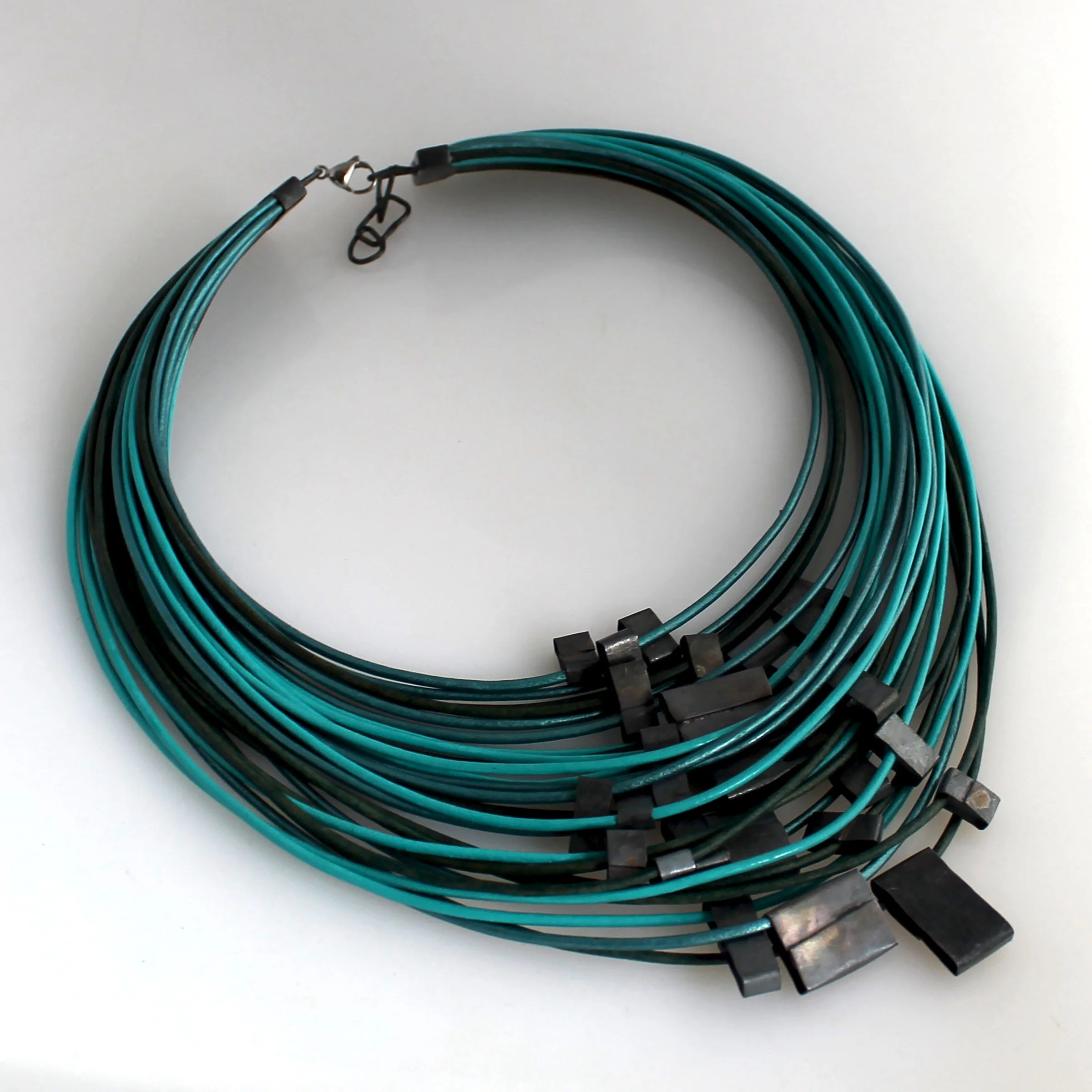 Organica Leather Necklace #11 - Mermaid Metallic