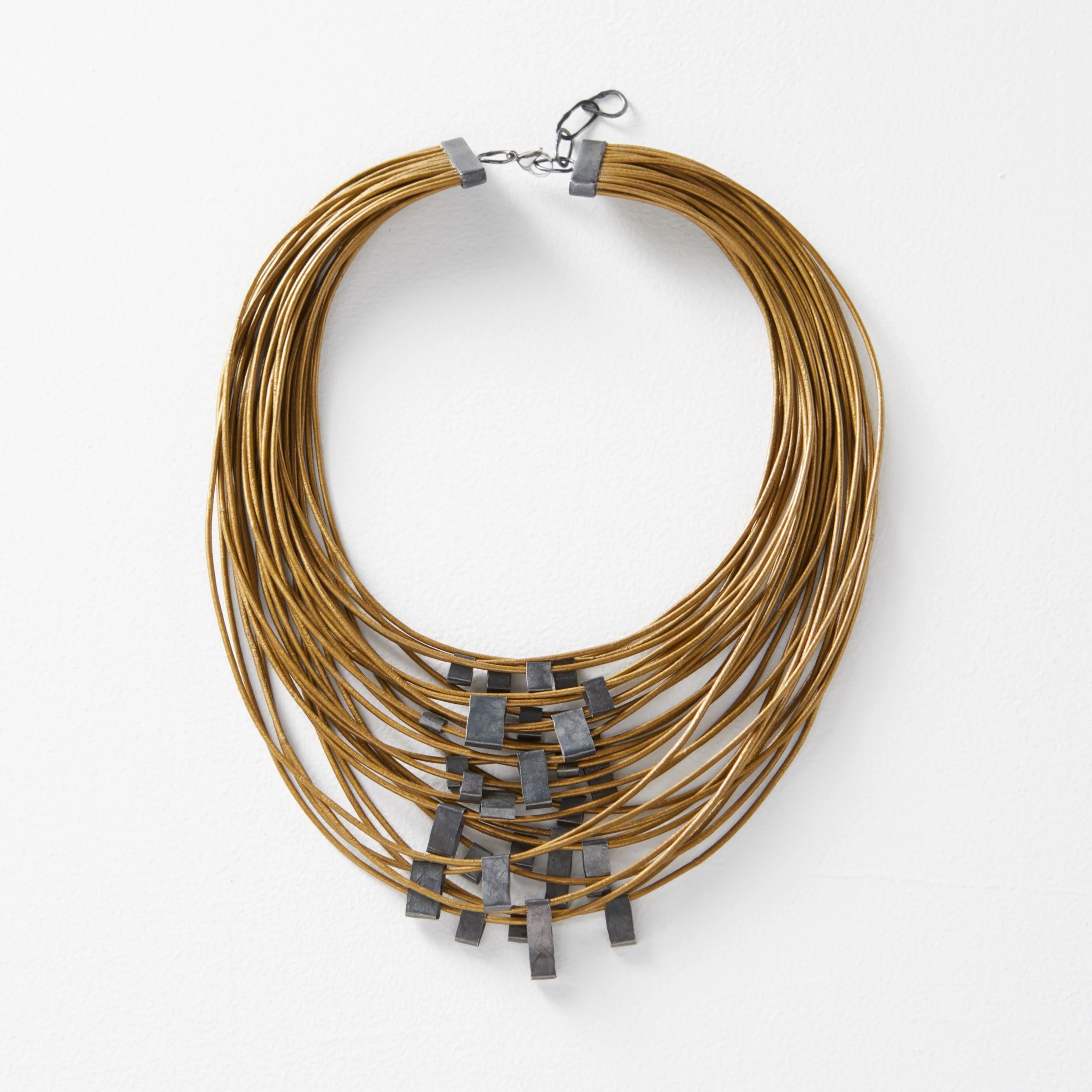 Organica Leather Necklace #11 - Wakame Metallic