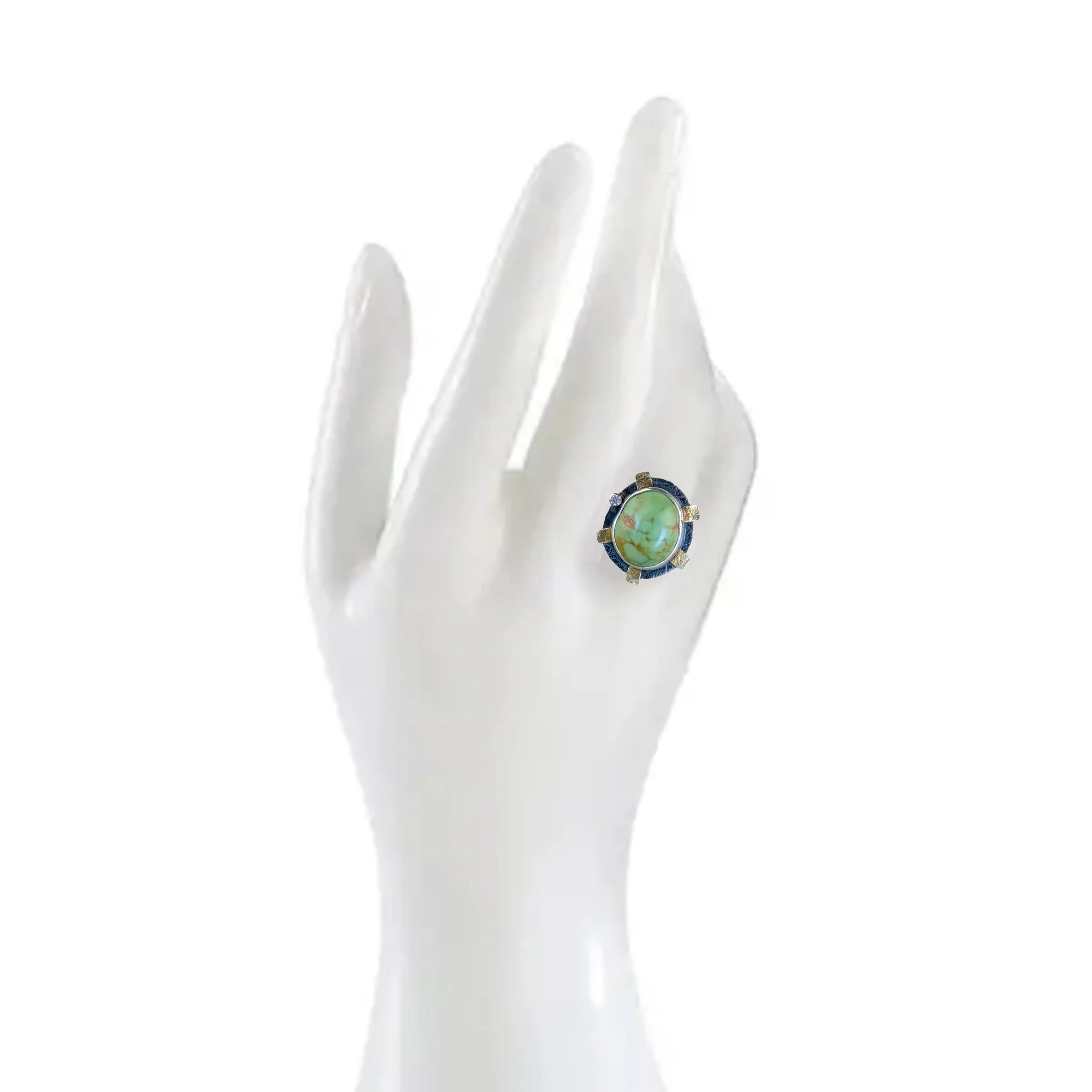 Oval Green Turquoise Ring - Image 2