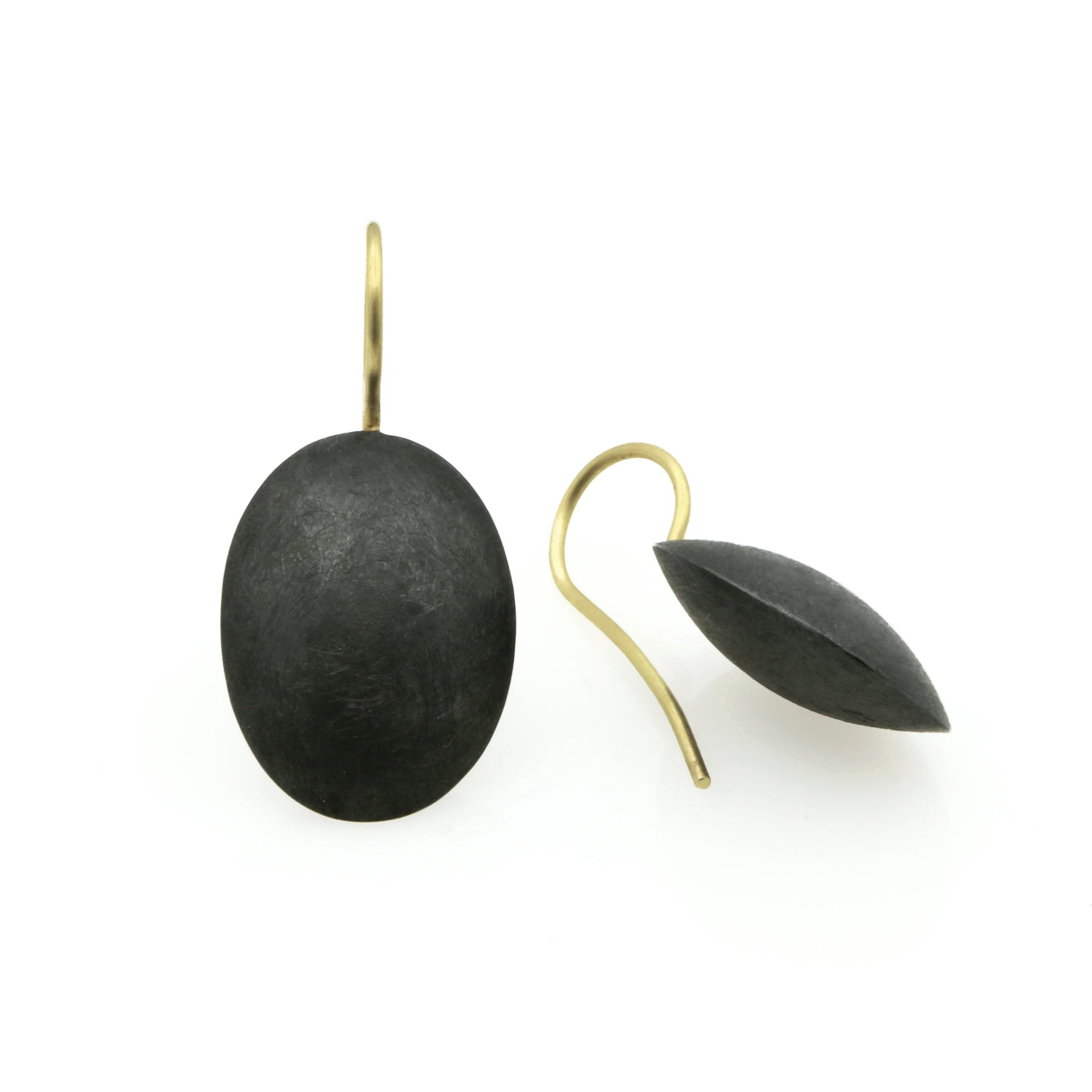 Oxidized Oval Earrings - Image 2
