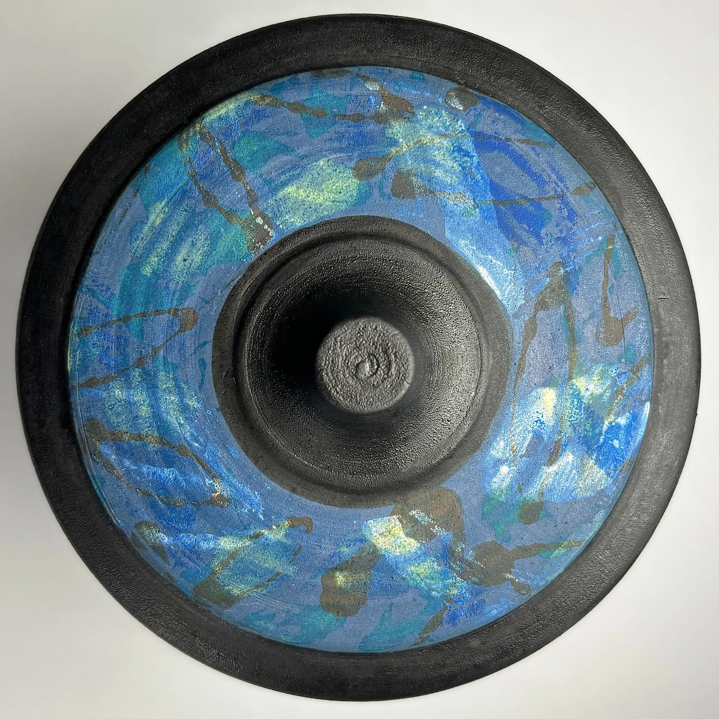 Painterly Lidded Jar in Azure - Image 7