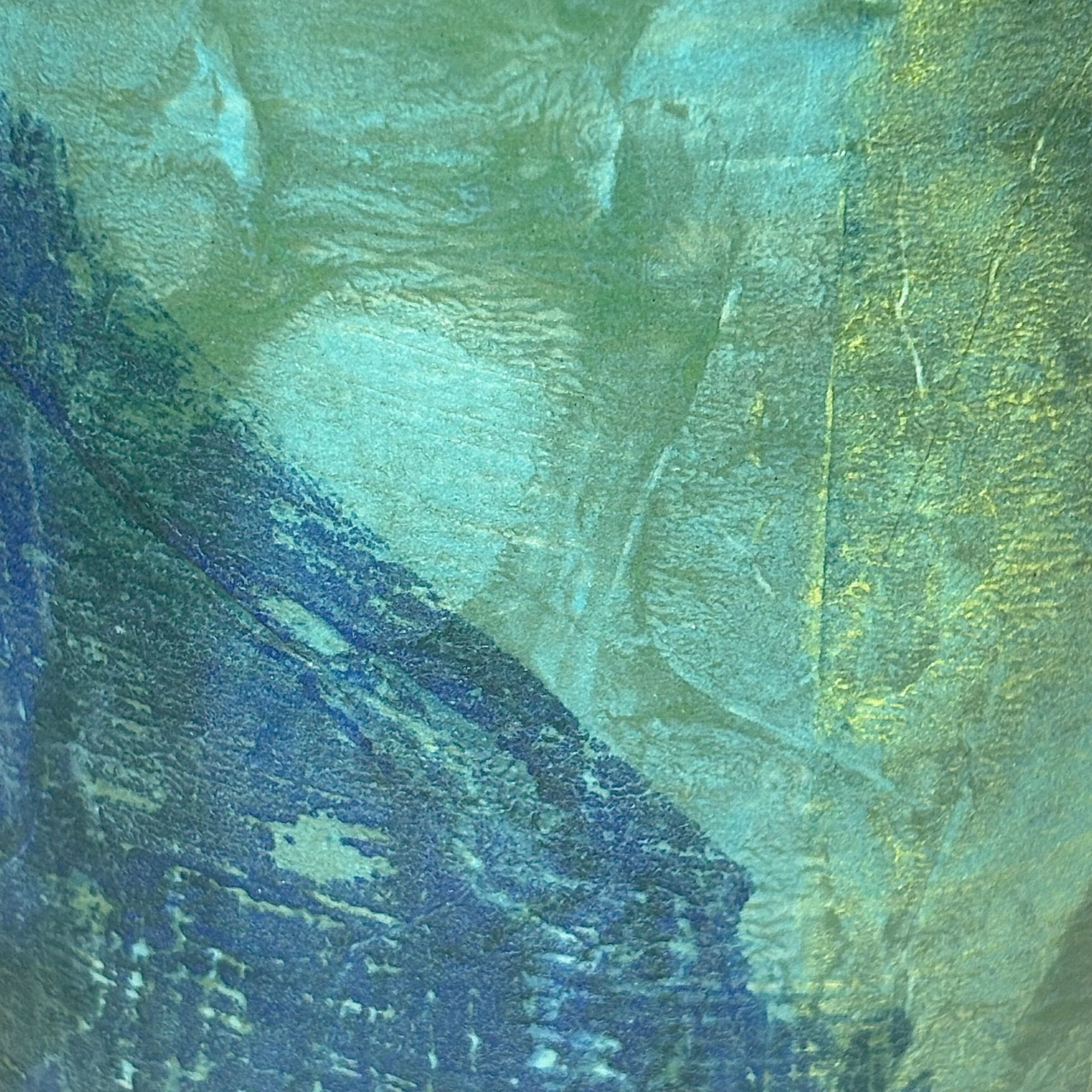 Painterly Lidded Jar in Blue Green Split - Image 4