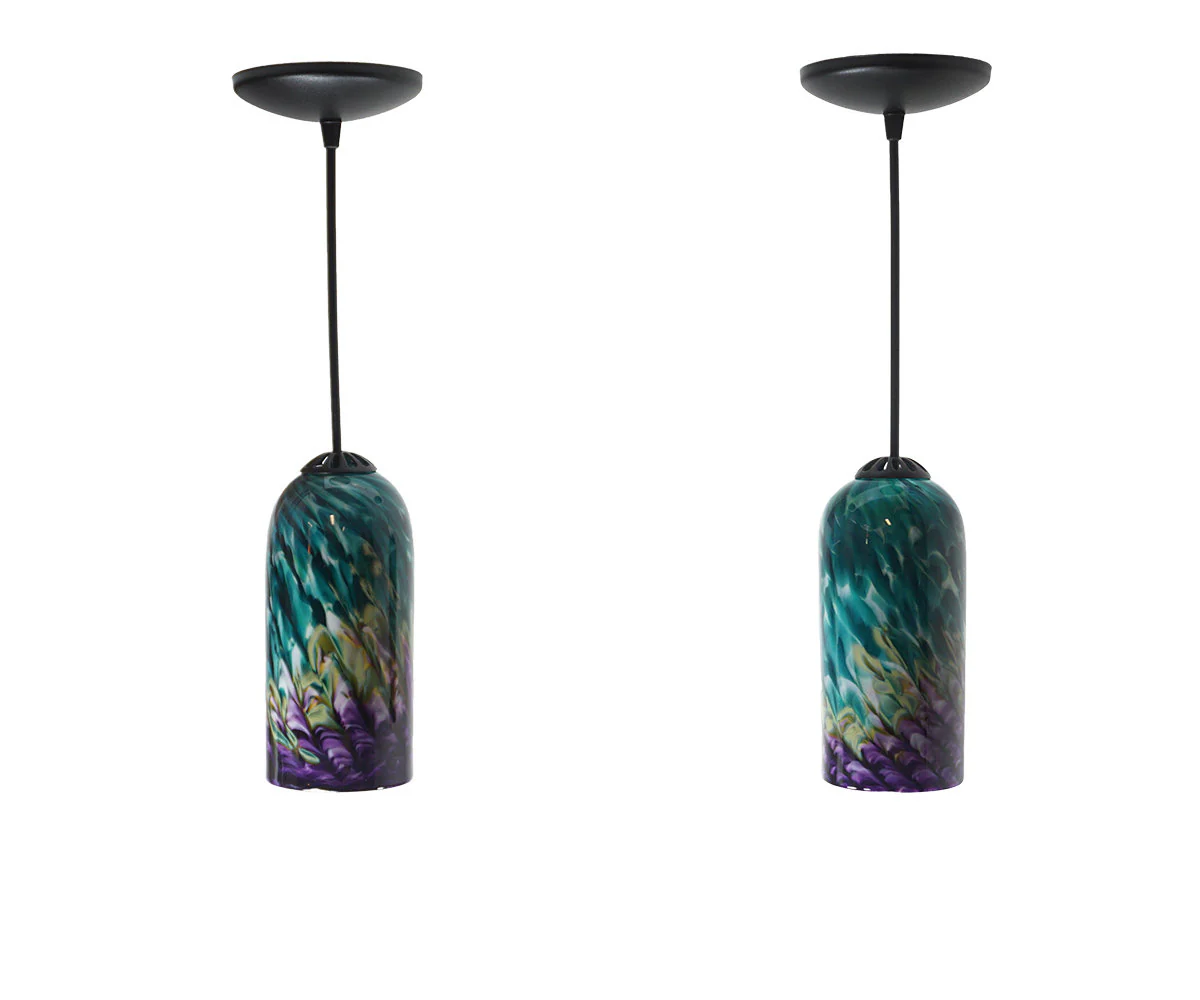 Pair of Purple & Green Mini Pendants - Image 2