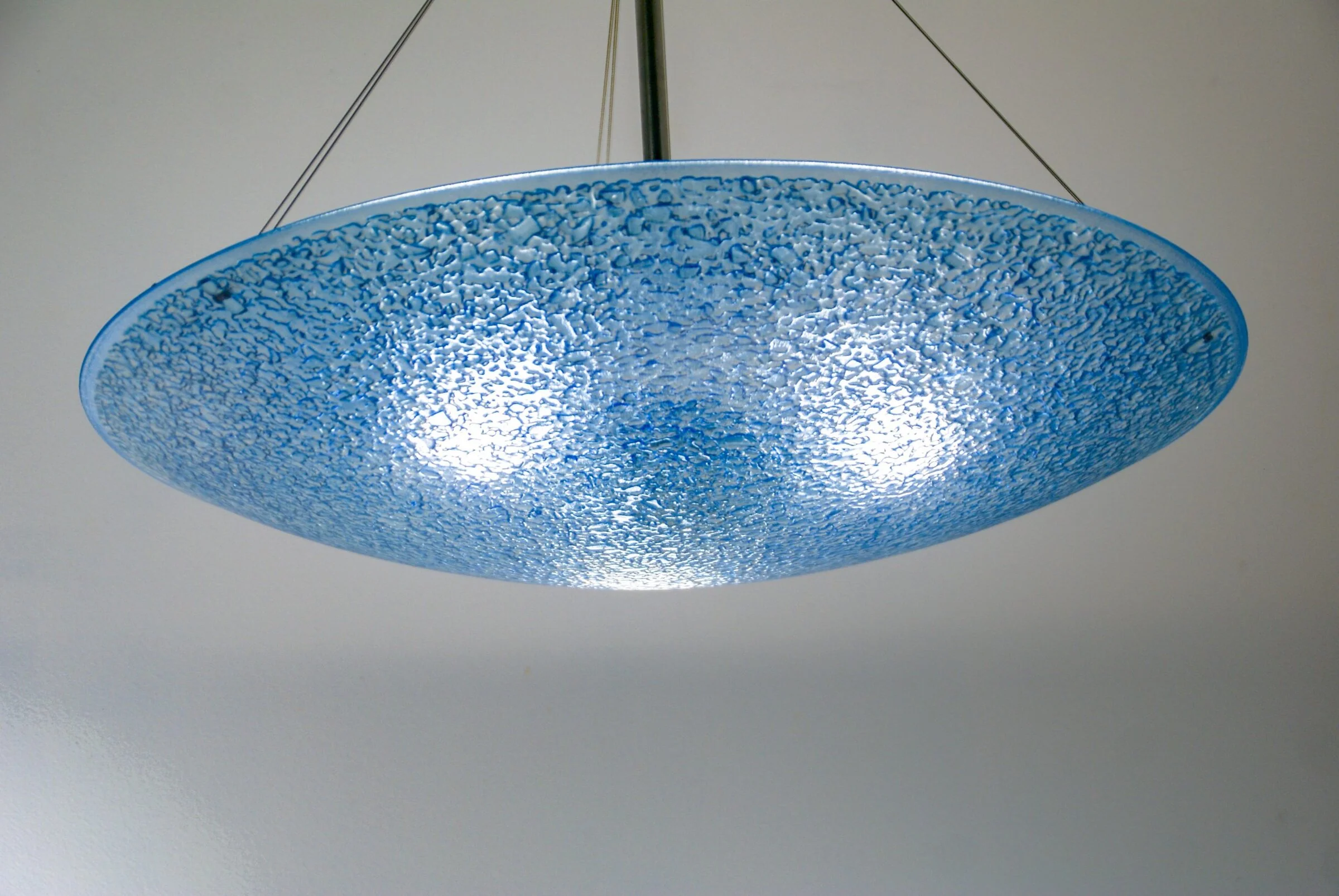 Pale Blue Sapphire Glass Pendant Chandelier - Image 2