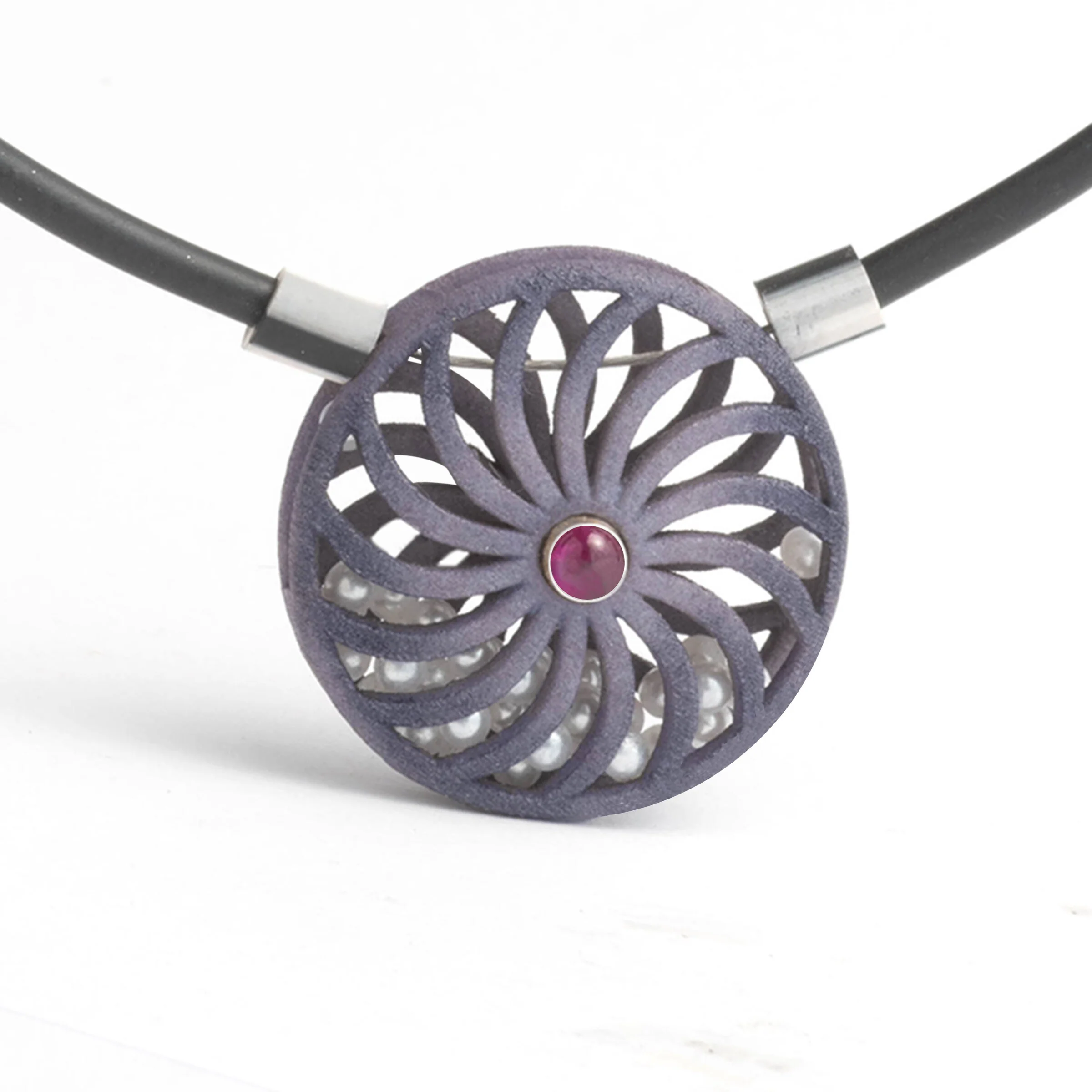 Pearl Ferris Wheel Choker - Blue Gray