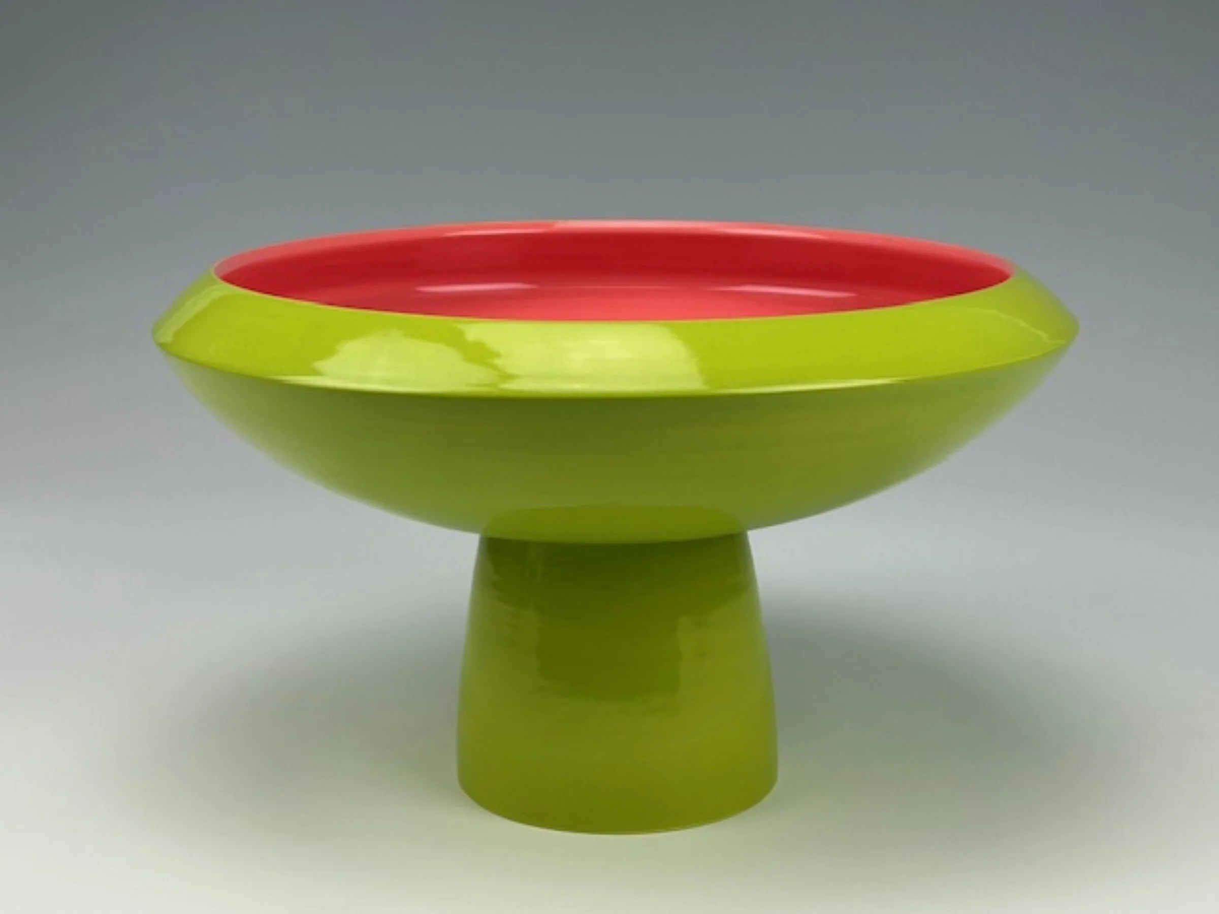 Pedestal Bowl - Gecko and Flamingo