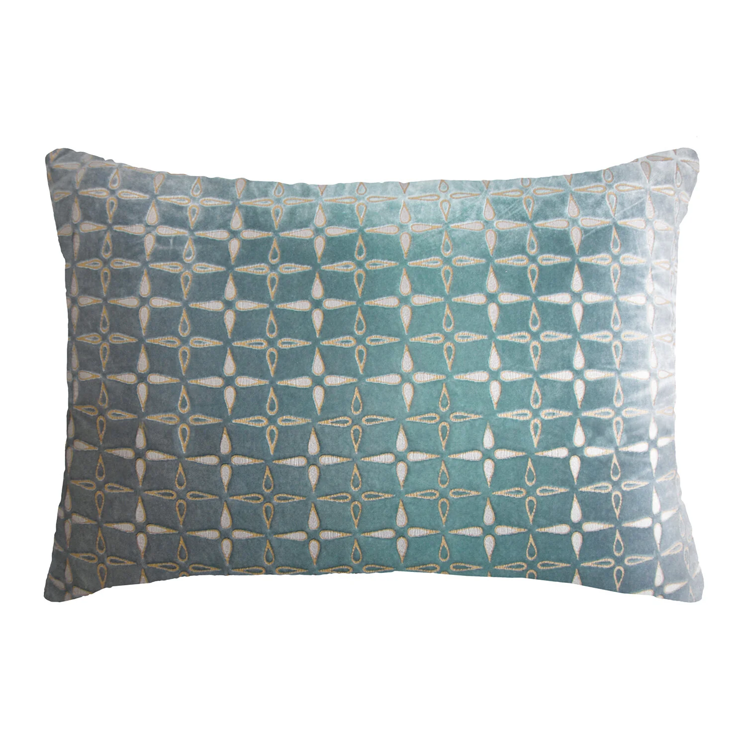 Petal Metal Velvet Pillow - Jade