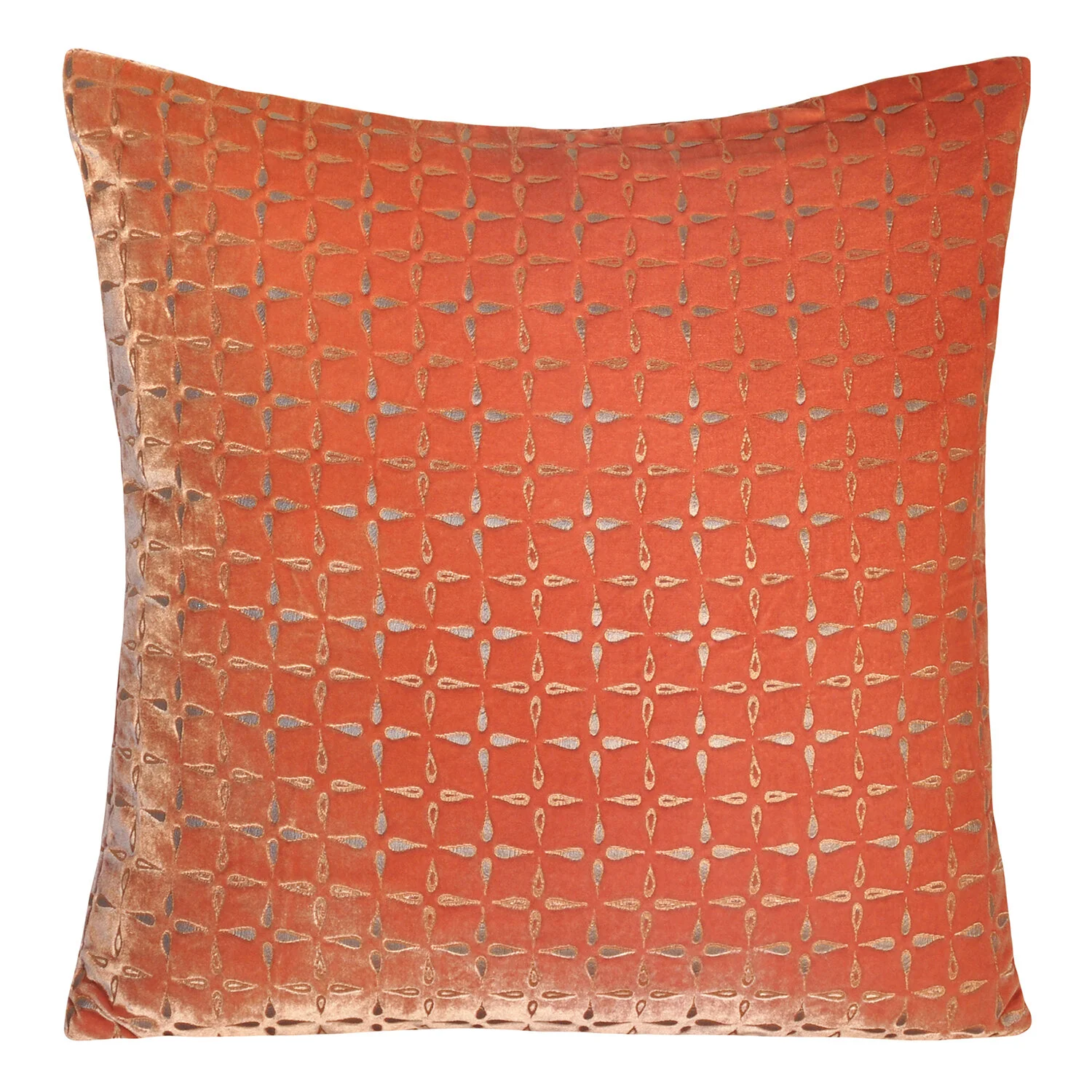 Petal Metal Velvet Pillow - Mango - Image 2