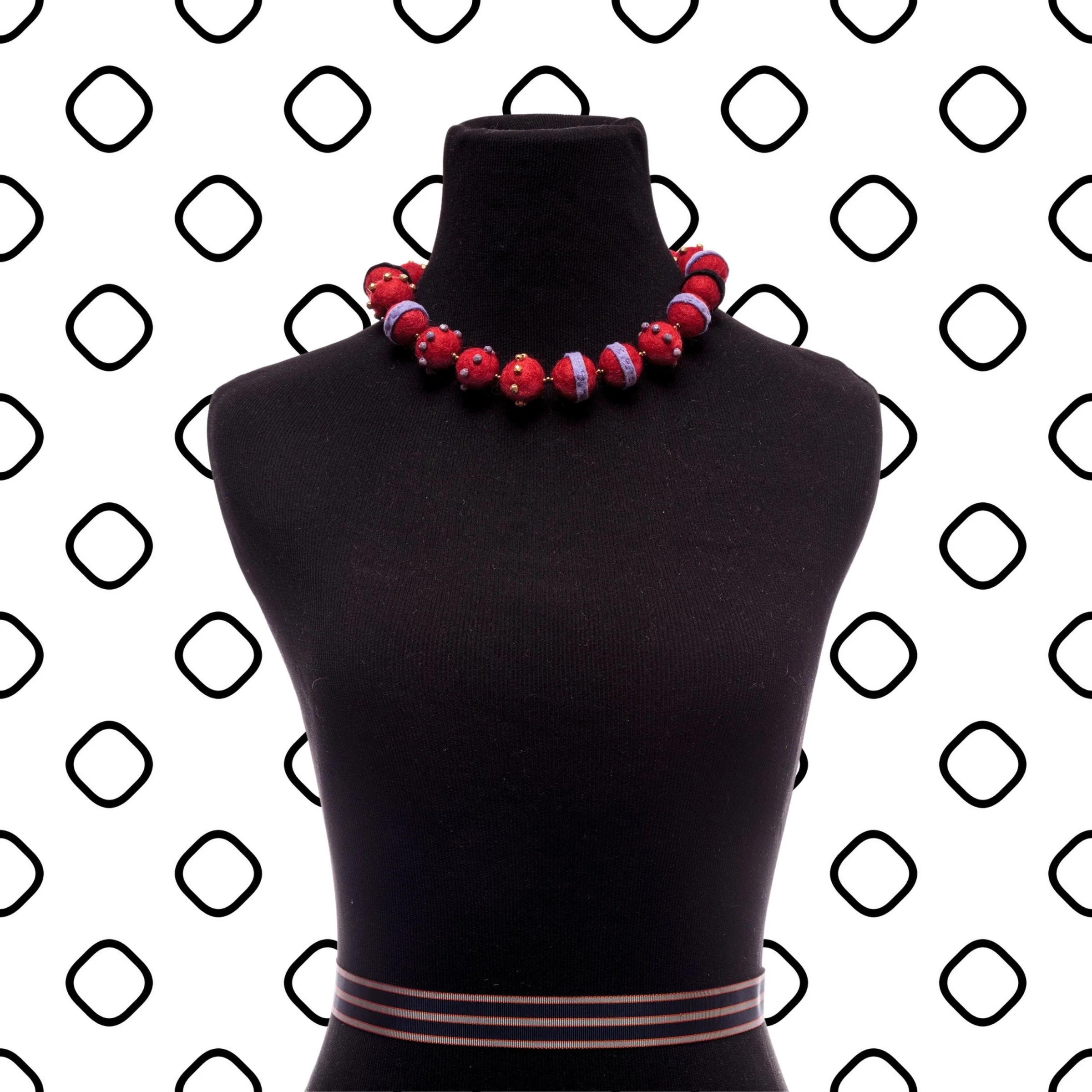 Petite Felt-Stripe Necklace - Image 2