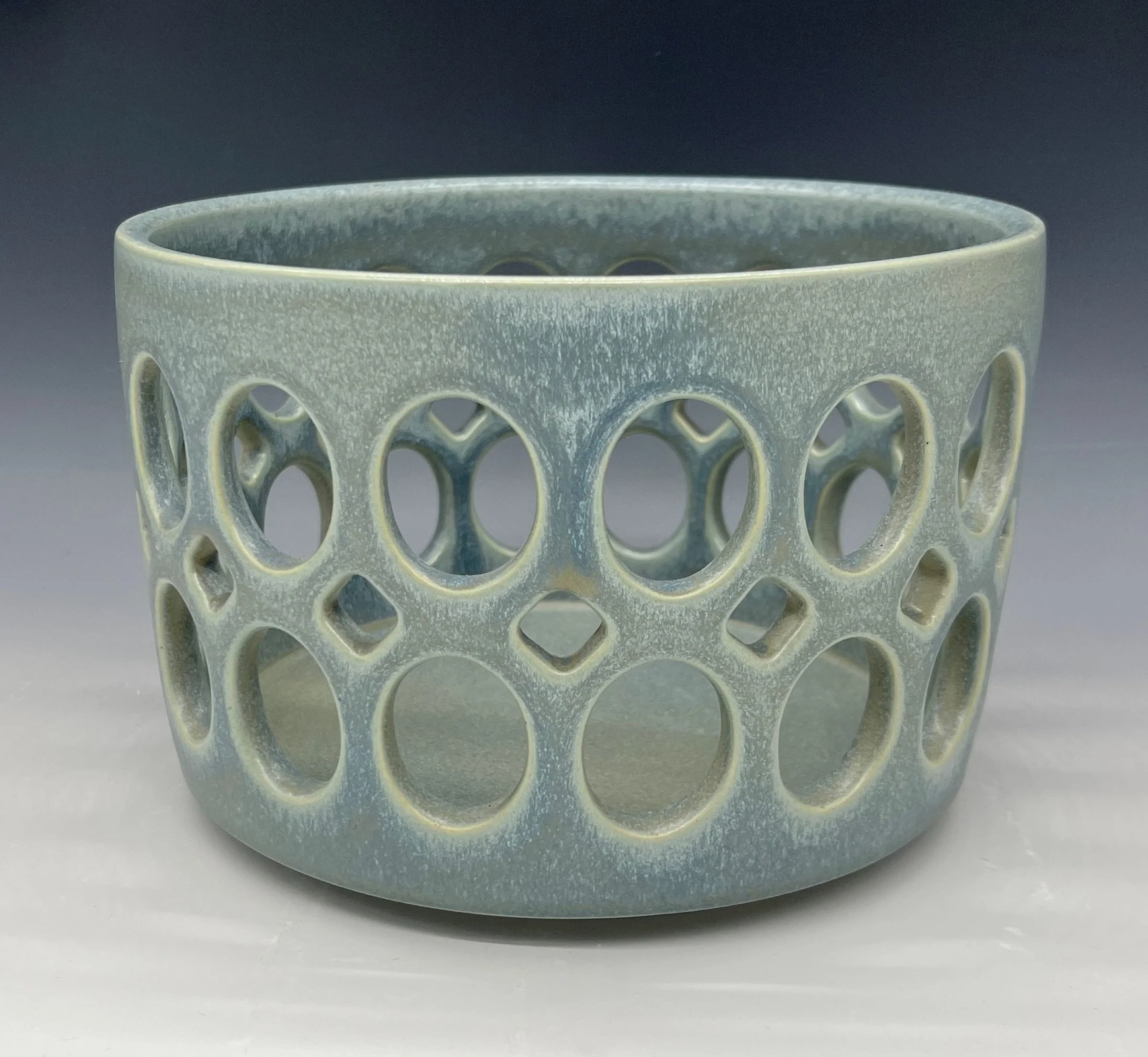 Pierced Cylindrical Bowl Green - Green