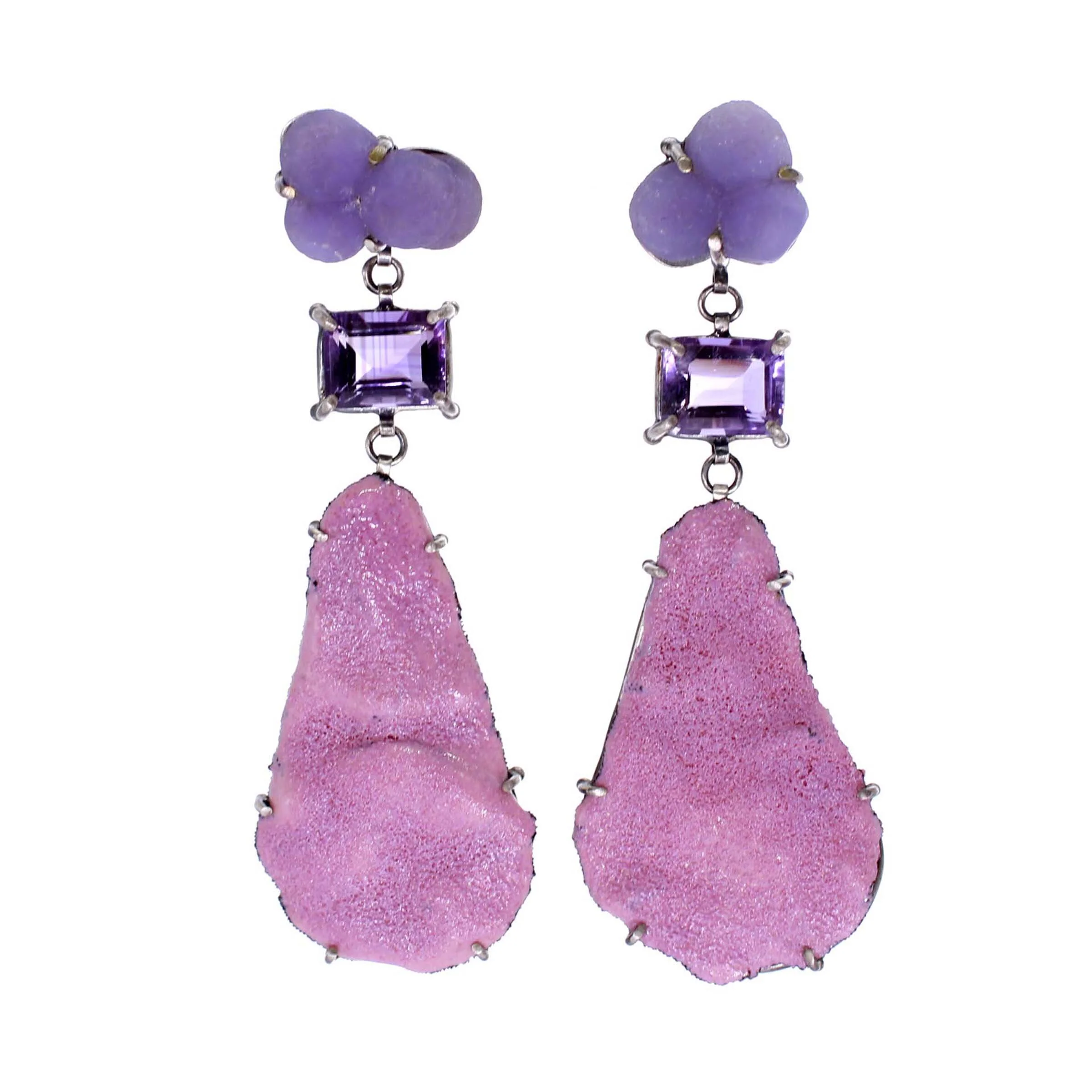 Pink & Purple Sugar Fired Earrings