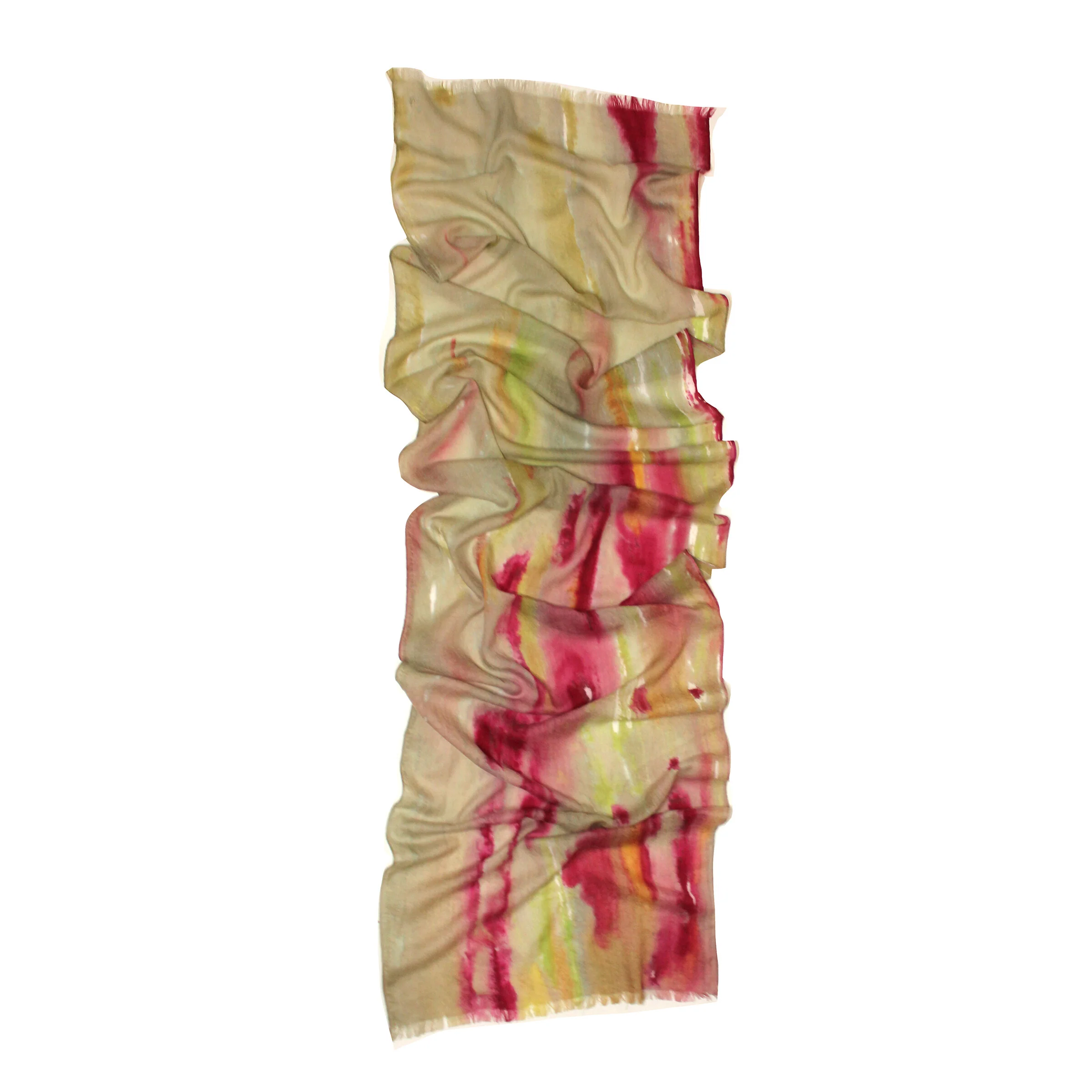 Pink Sunrise Ombre- Hand-painted Cashmere blended scarf - Pink Sunrise Ombre - Image 3