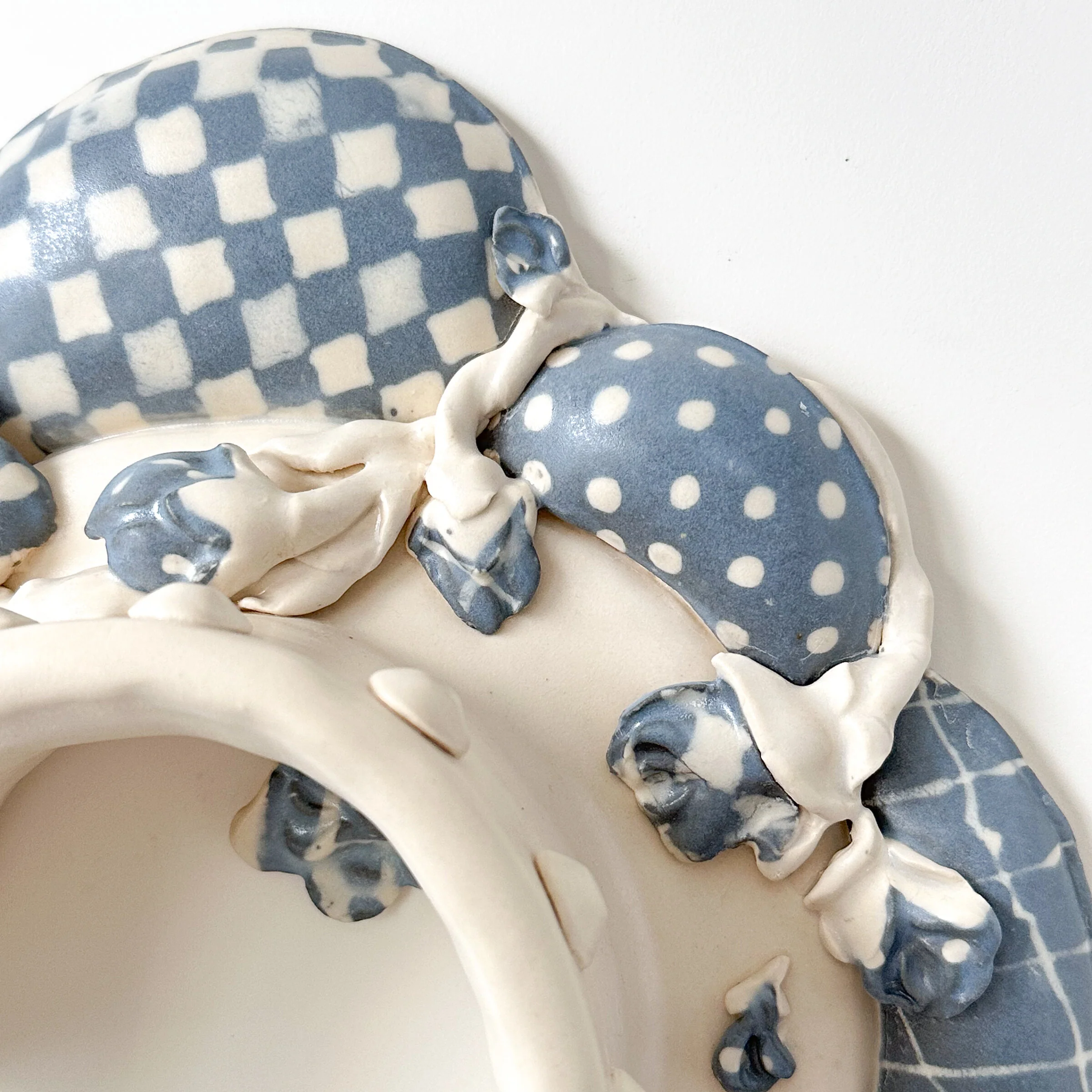 Plaid and Polka Dot Rose Wall Sculpture - Image 3