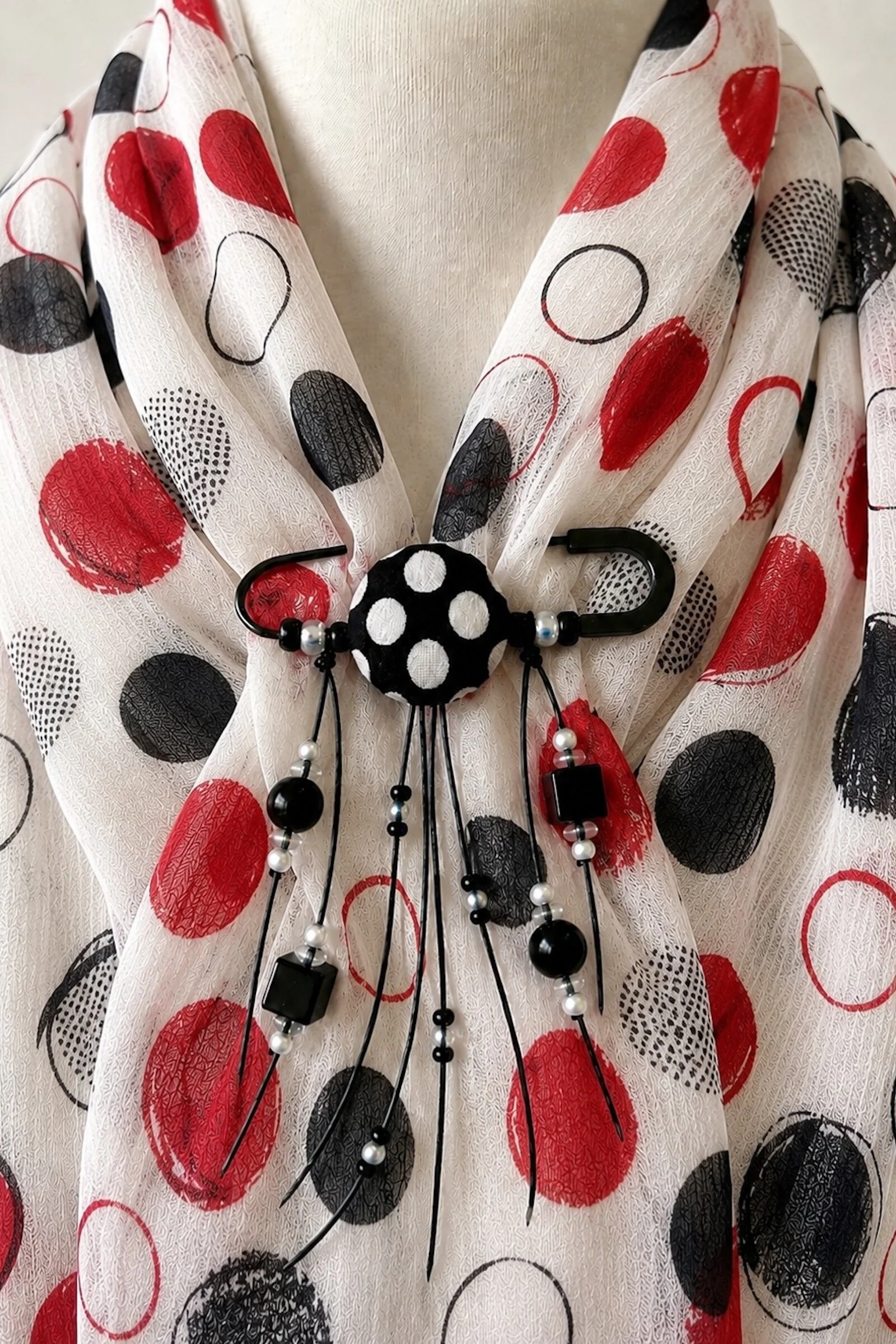 Polka Dot Vintage Silk Swing Pin - Image 3