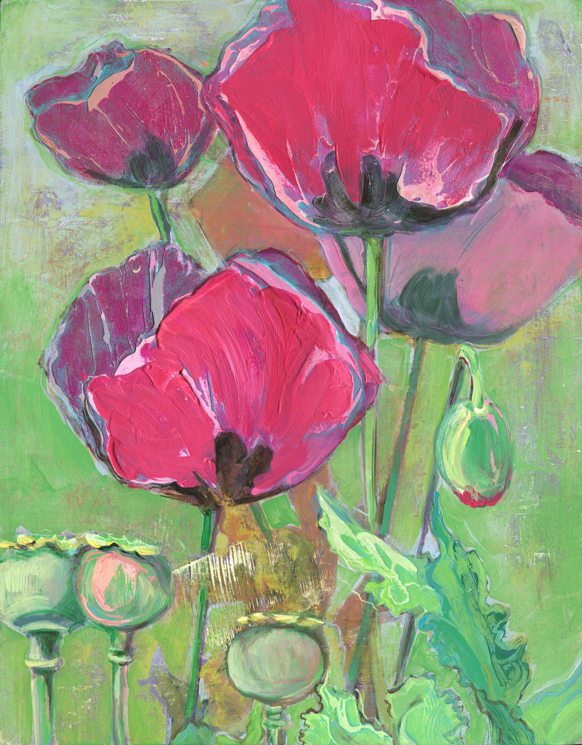 Poppy Dreams In Fuschia No. 1 - Small