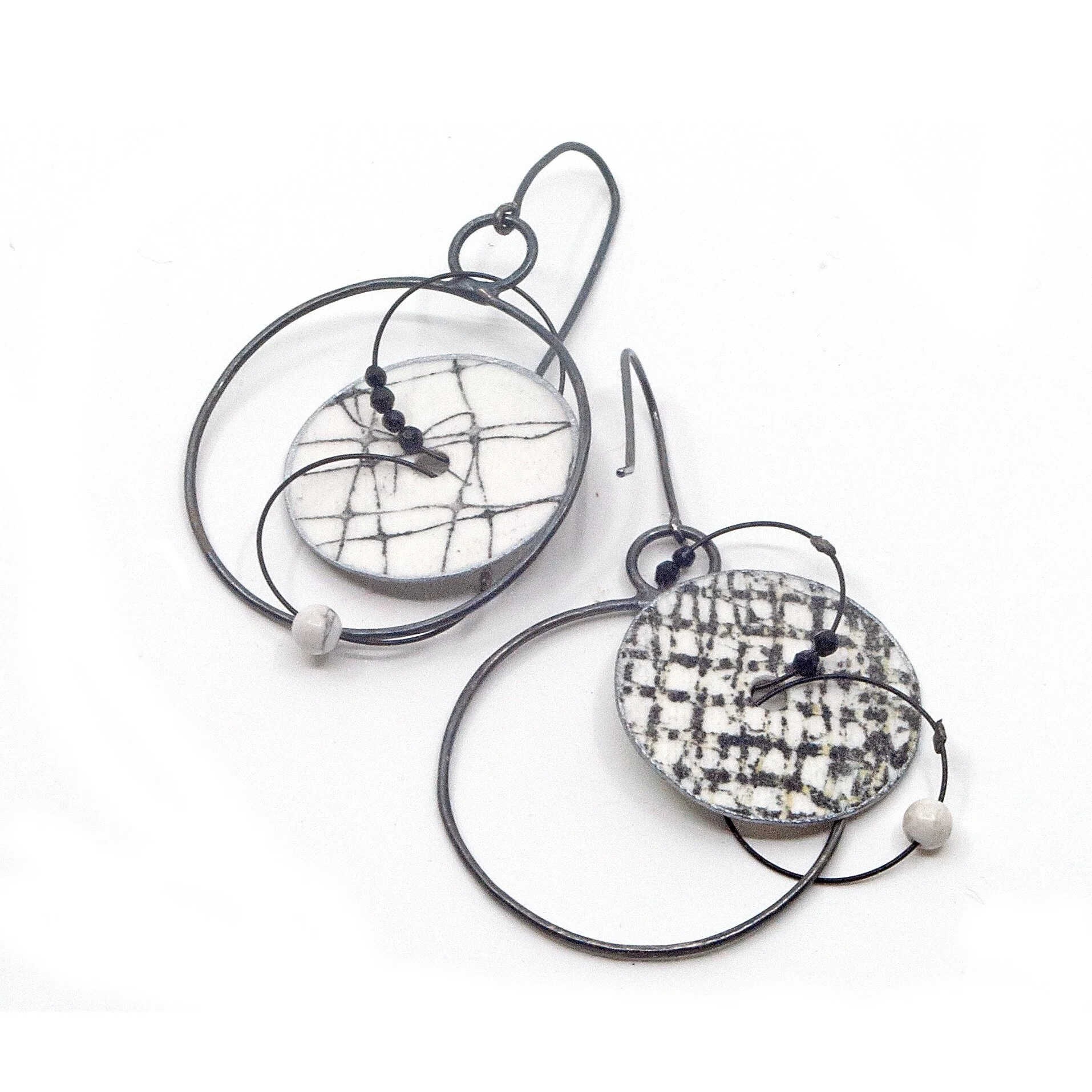 Printmaker's Paper Disk Earrings - Image 2
