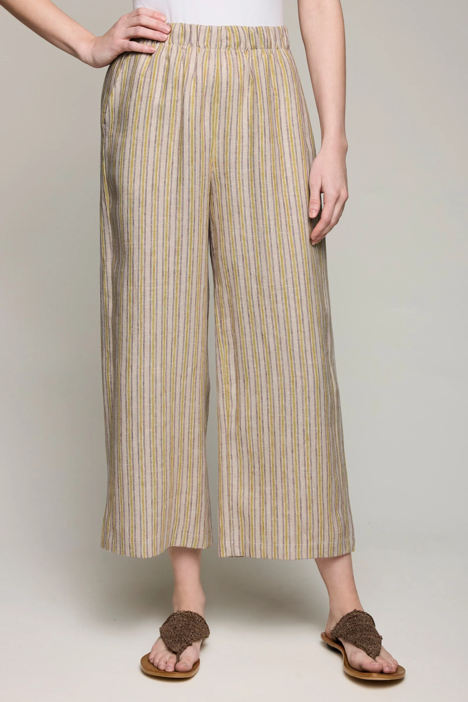 Pure Linen Jaxx Pant - Topaz Stripe