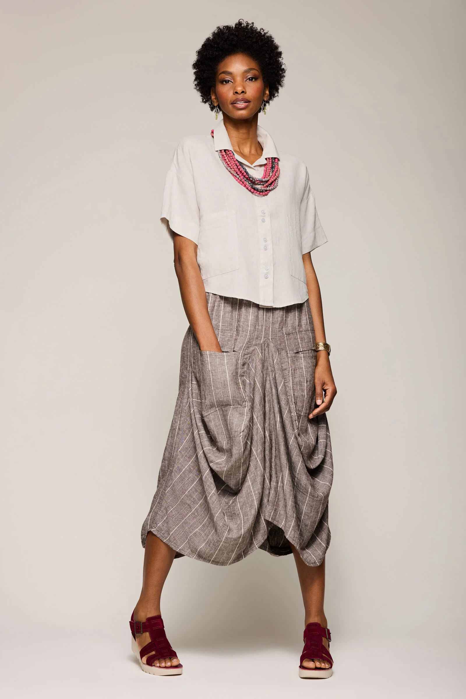 Pure Linen Lydia Camp Shirt - Flax - Image 3