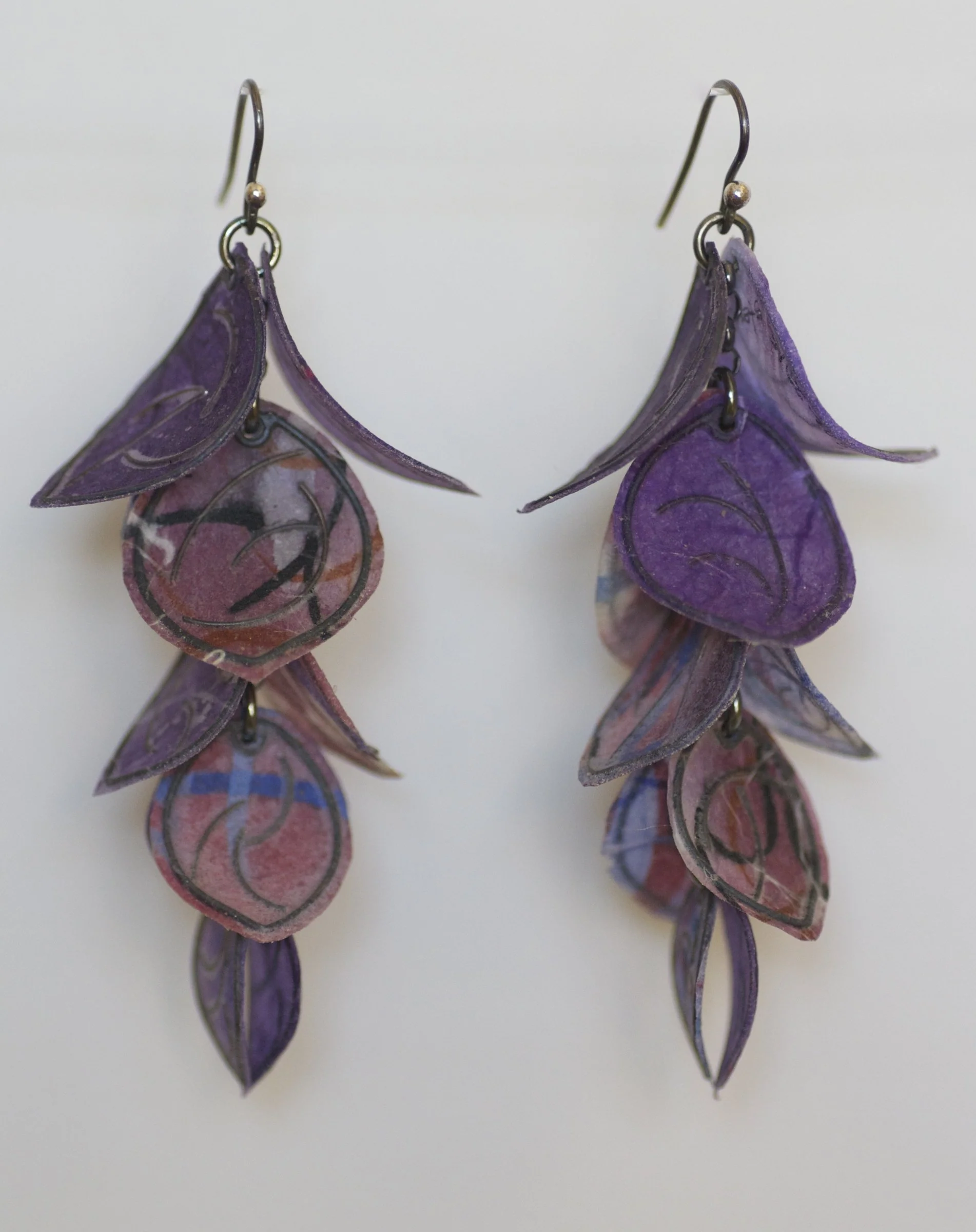 Purple Petal Flip Earrings