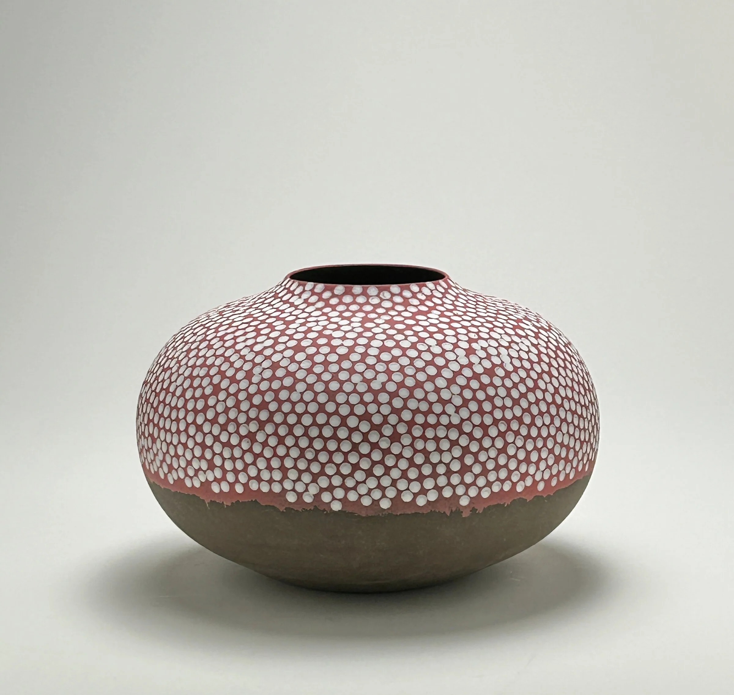 Red and White Dotted Vessel