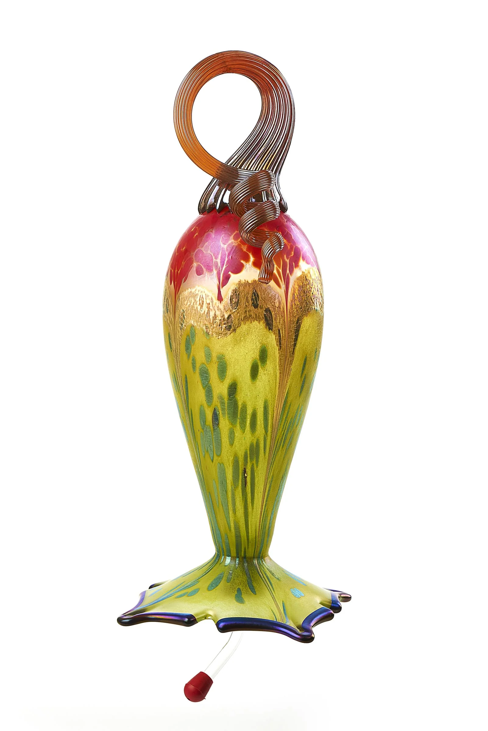 Red Top Lime Hummingbird Feeder