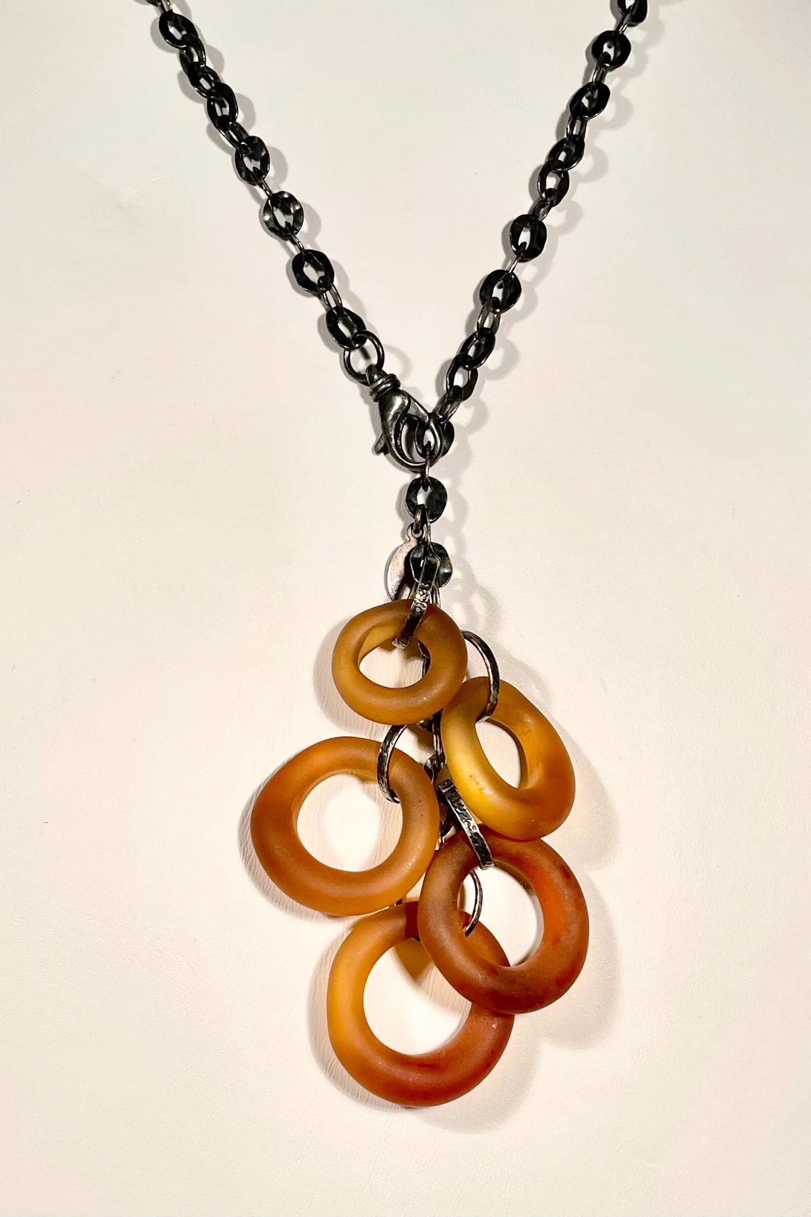 Rings Y Necklace - Amber