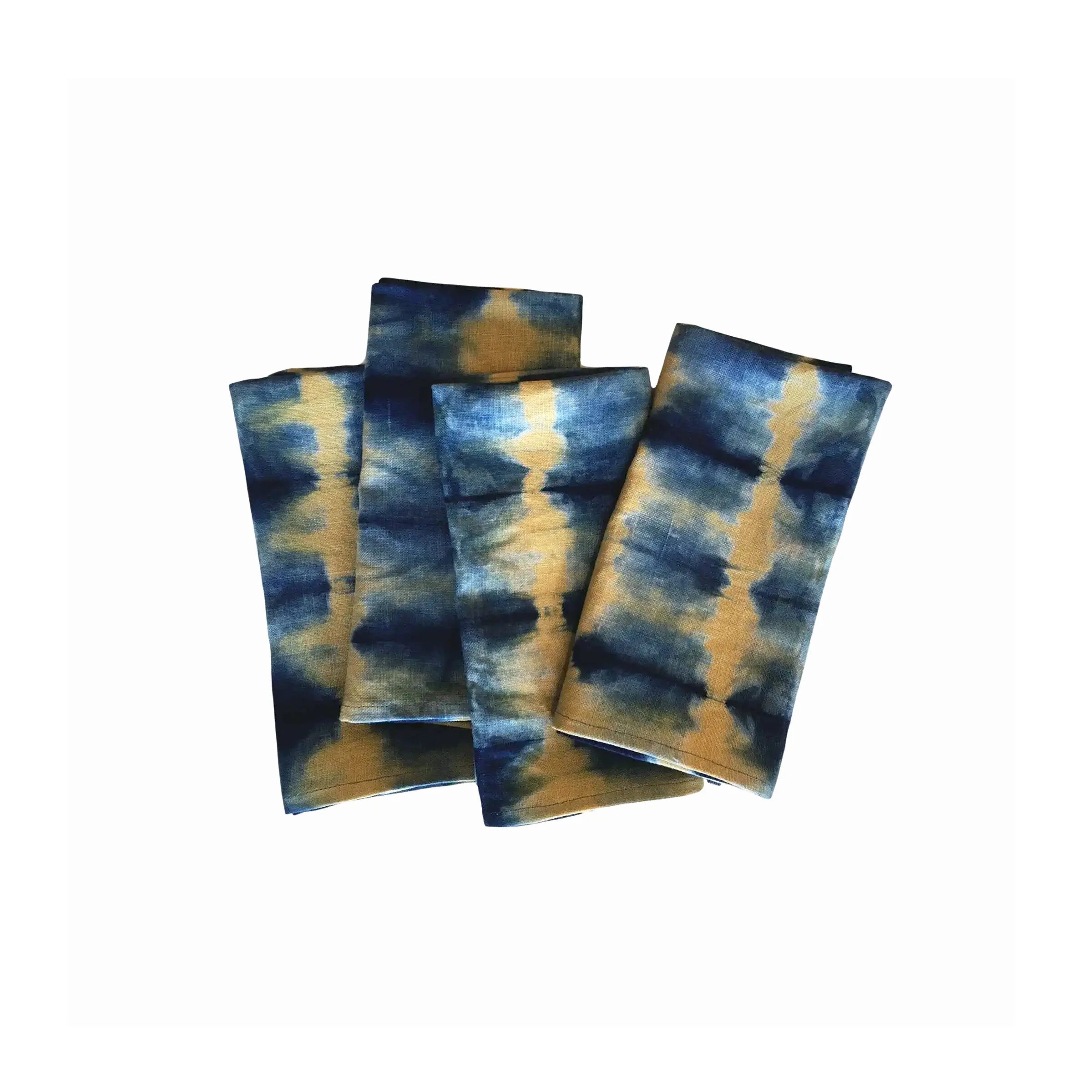 Ripple Cocktail Napkins - Gold and Indigo