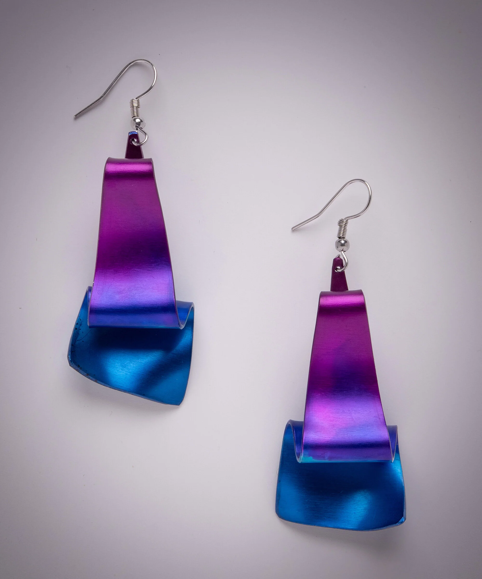 Ripples of Colors Earrings - Purple & Blues Ombre