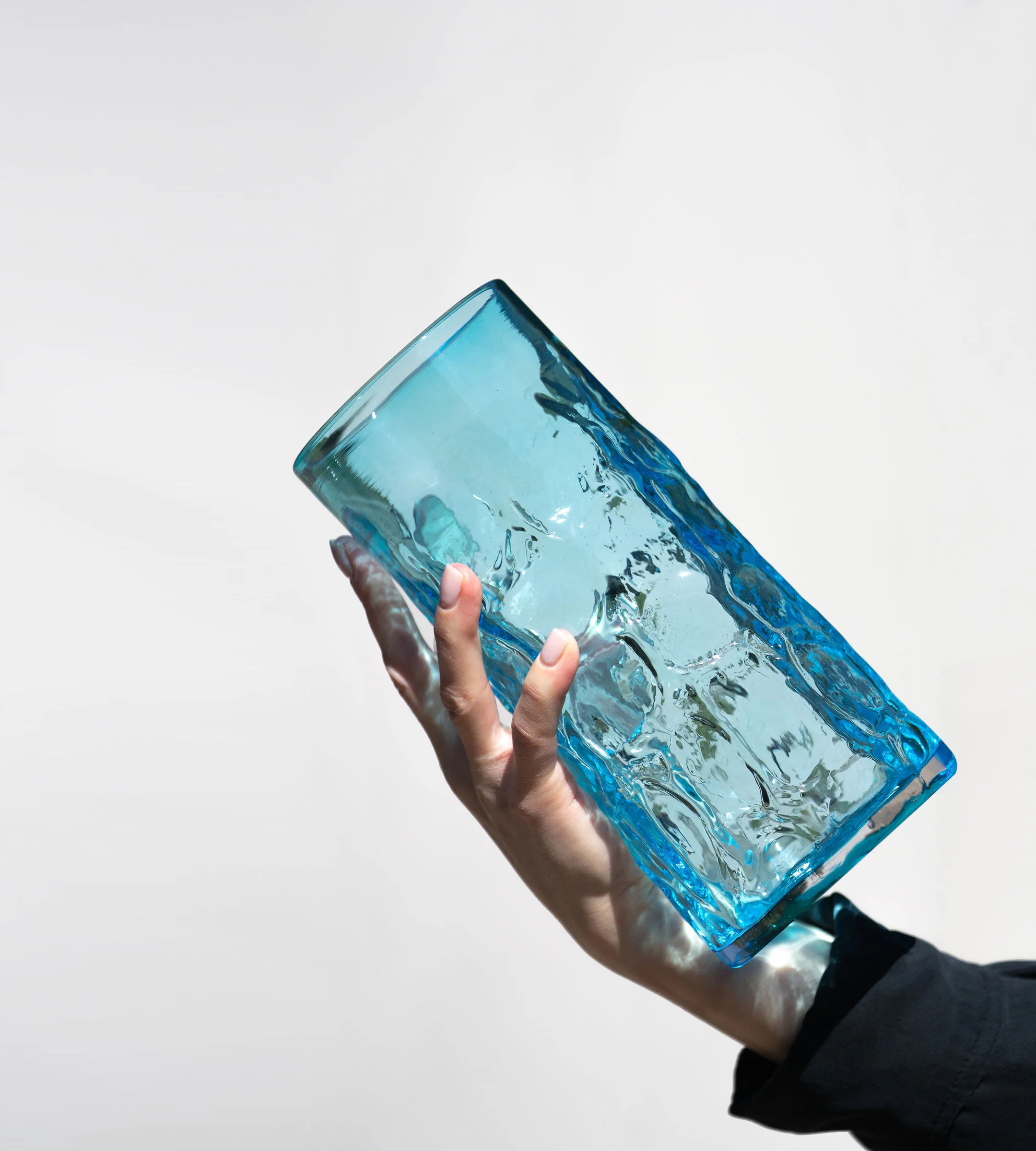 River Rock Vase - Aqua Blue