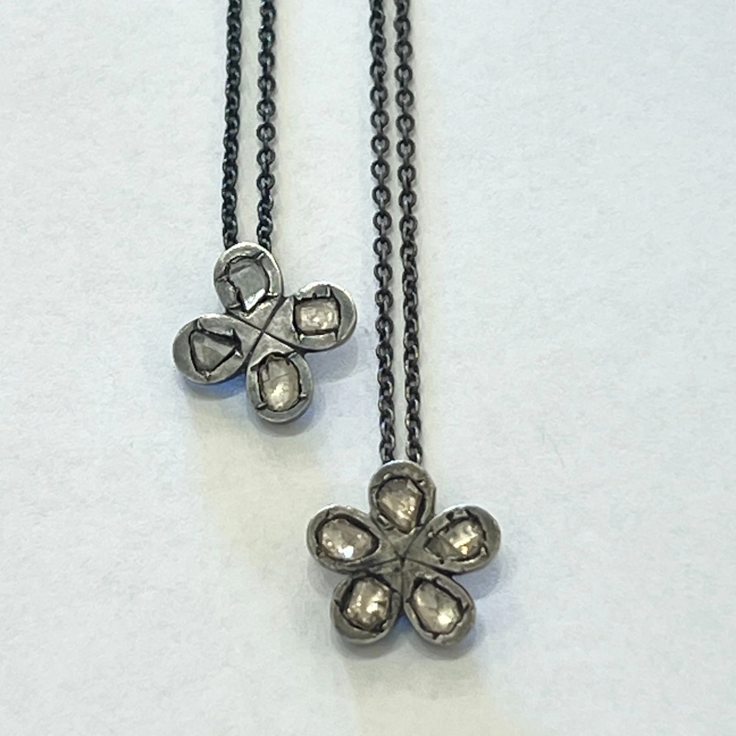 Rosa Petal Diamond Pendant - Four Petals - Image 2