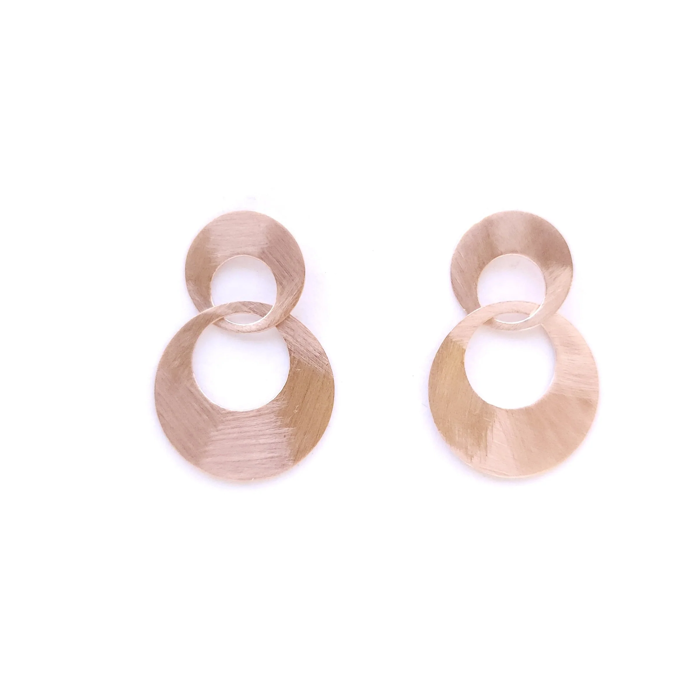 Rose Gold Interlocking Circle Earrings