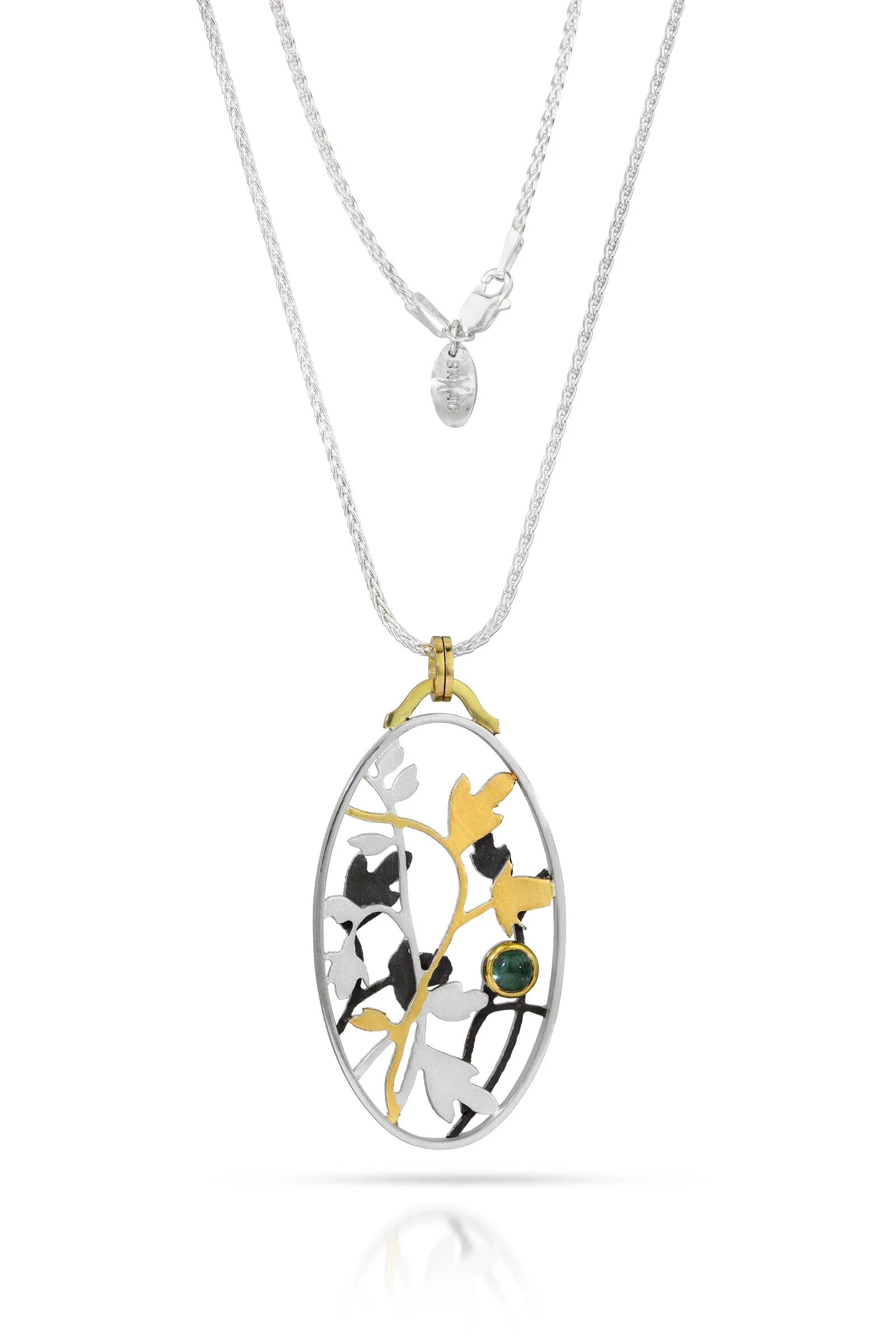 Rose Vine Tracery & Blue Tourmaline Necklace - Image 2