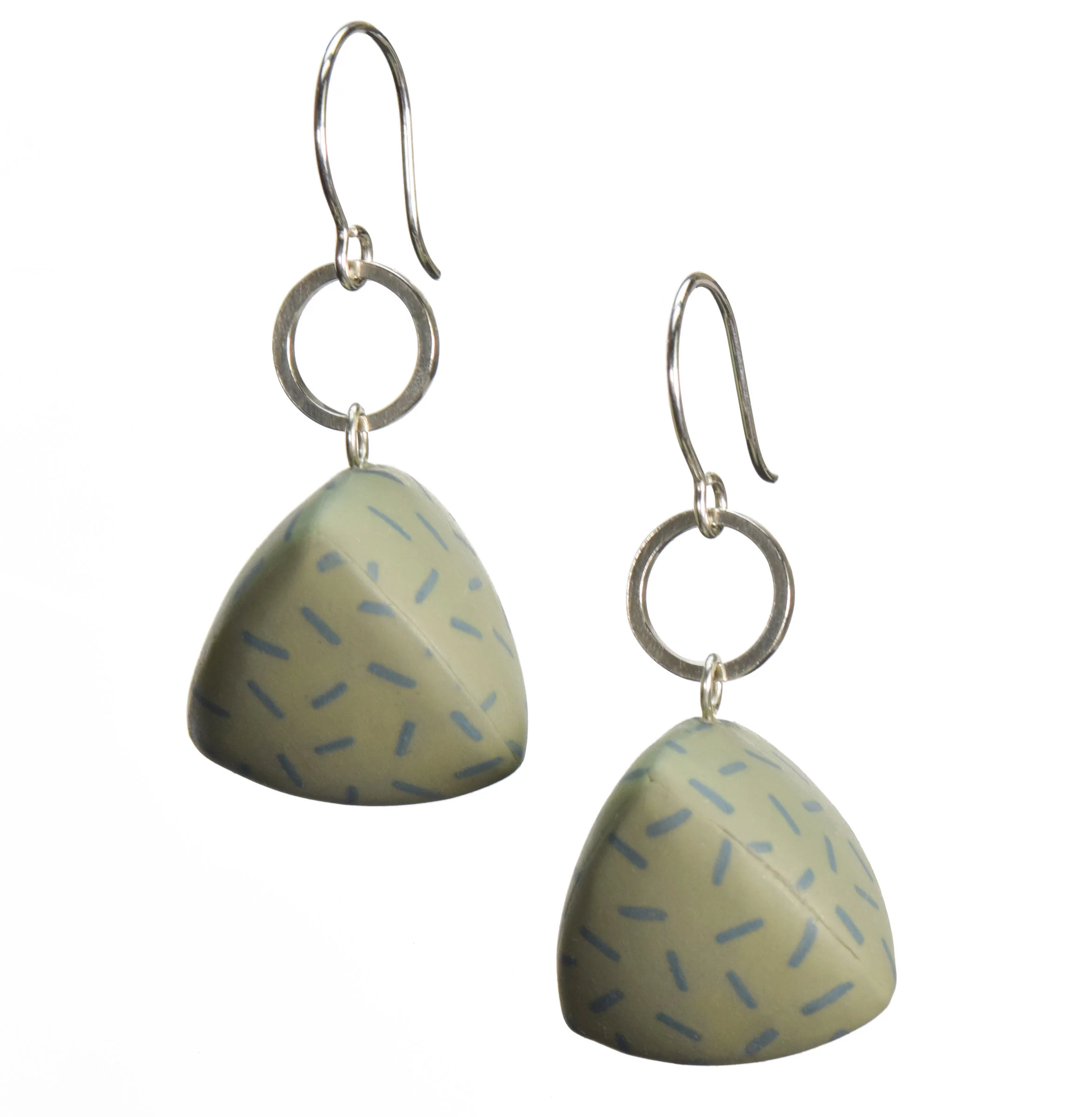 Rounded Tetrahedron Earrings