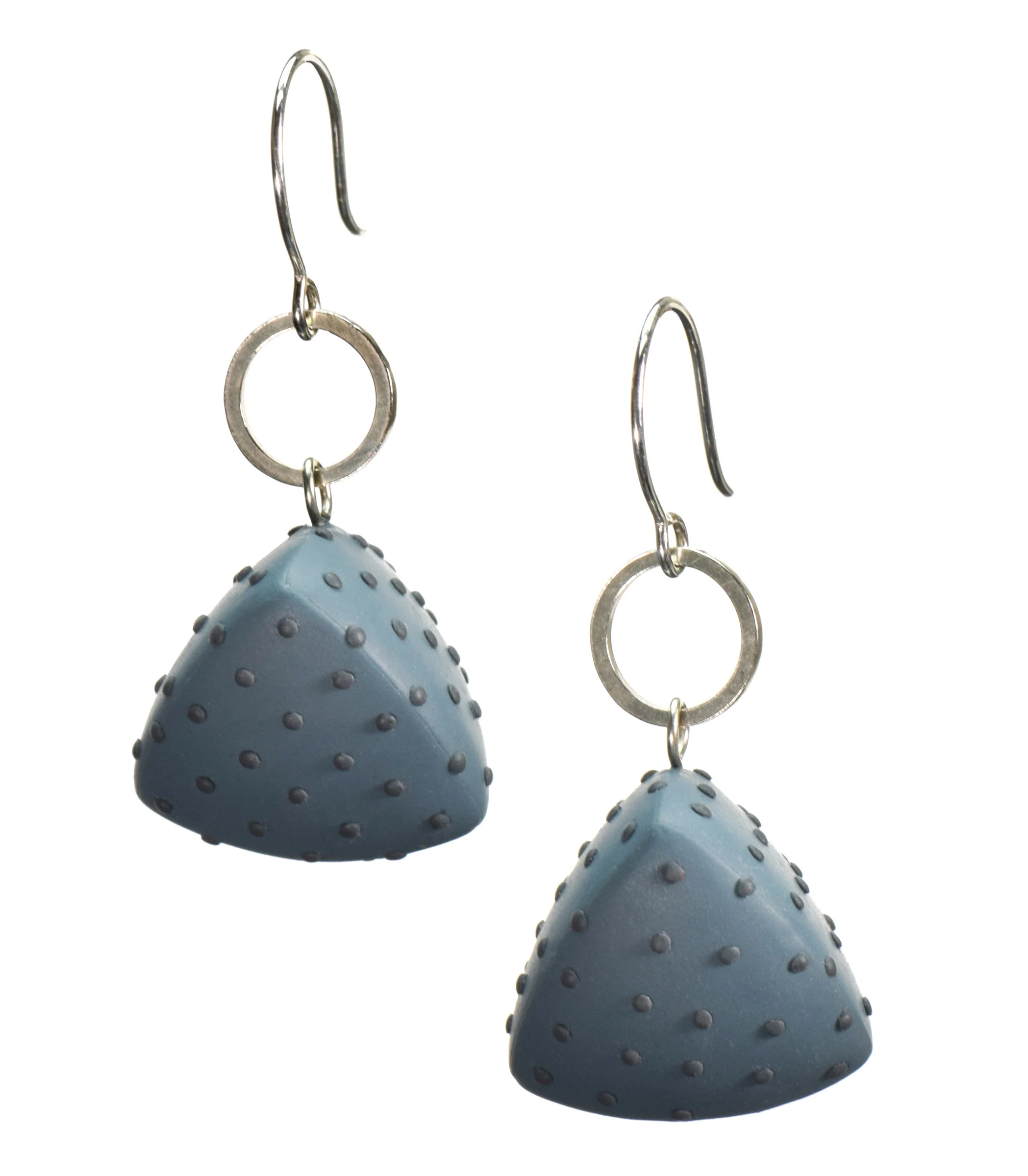 Rounded Tetrahedron Earrings - Image 5
