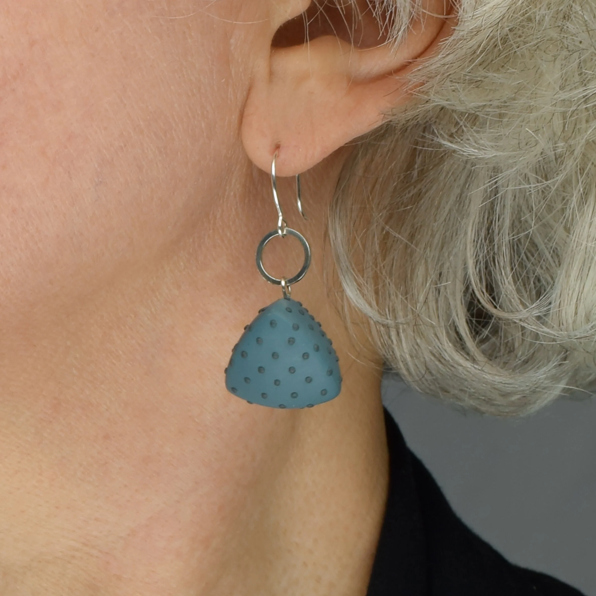 Rounded Tetrahedron Earrings - Image 6