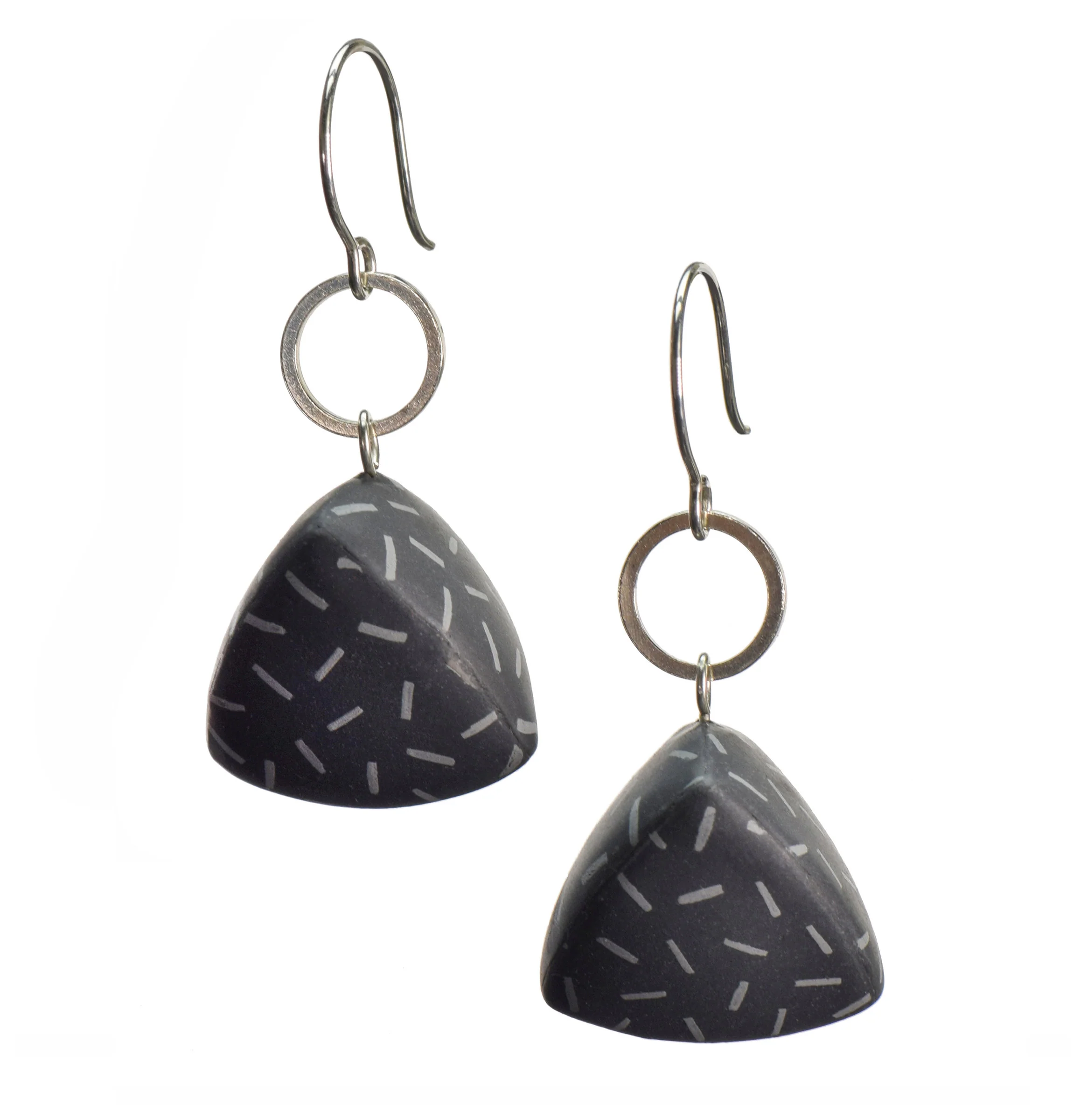 Rounded Tetrahedron Earrings - Image 8