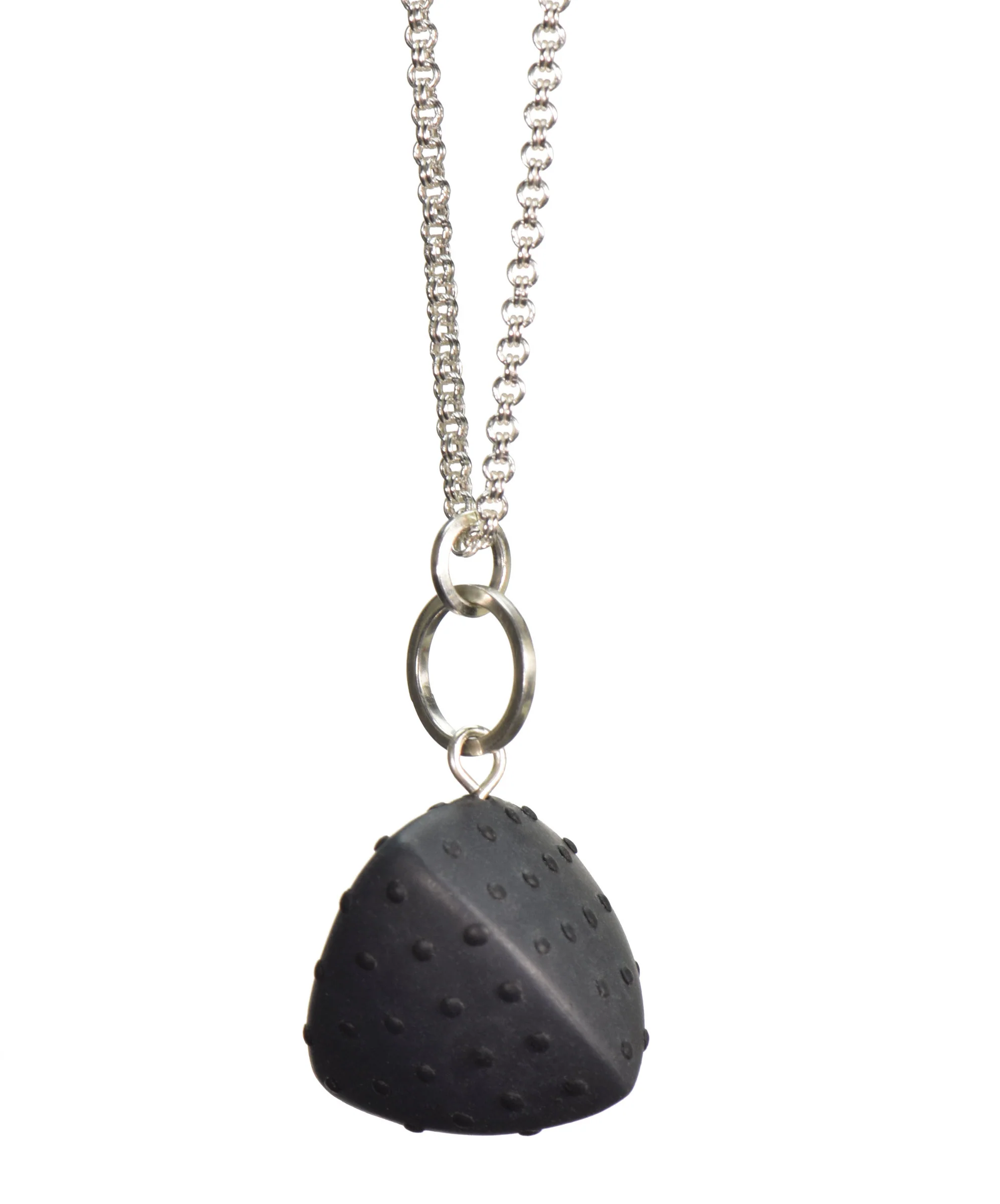 Rounded Tetrahedron Pendant Necklace