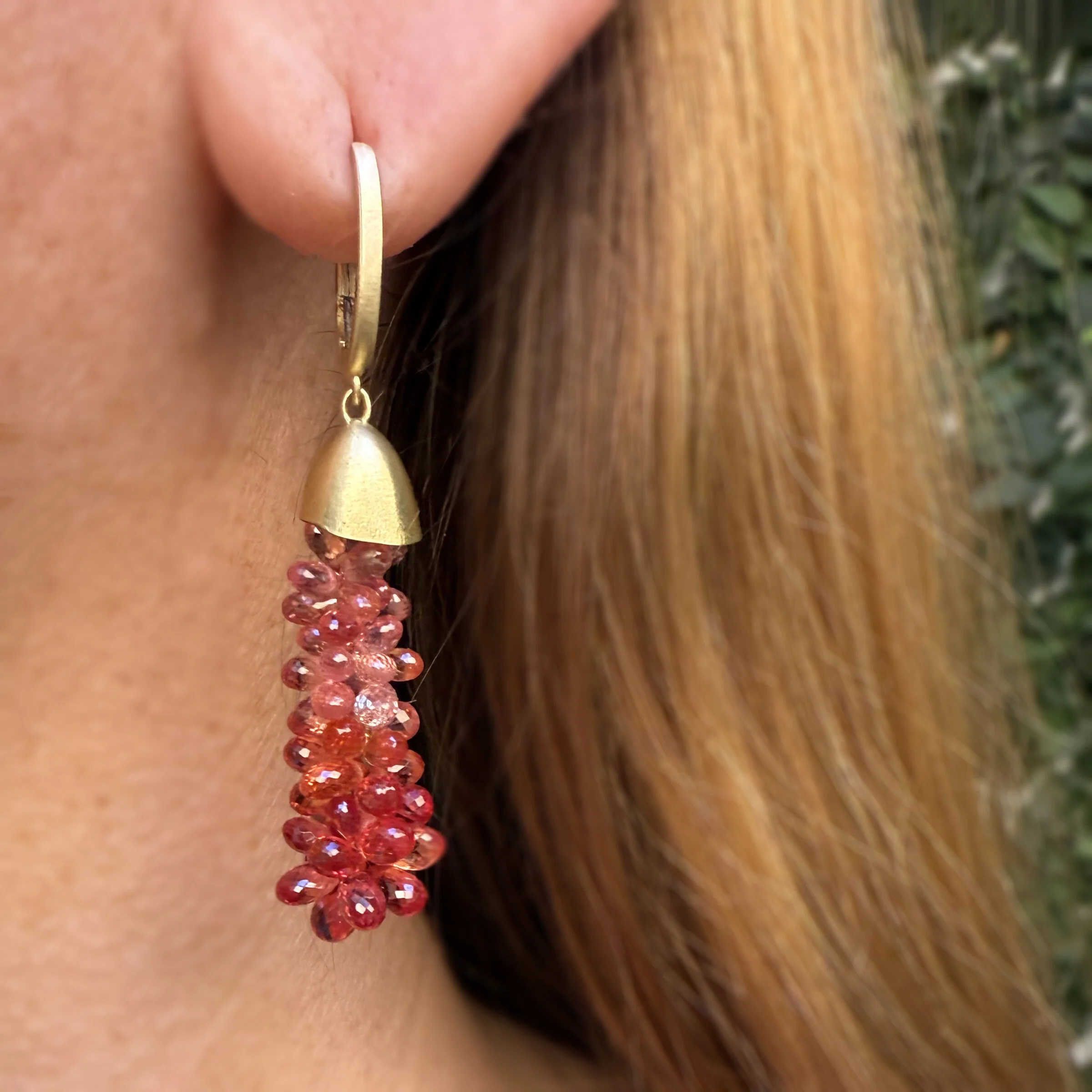 Ruby Briolette Cascade Earrings - Image 2