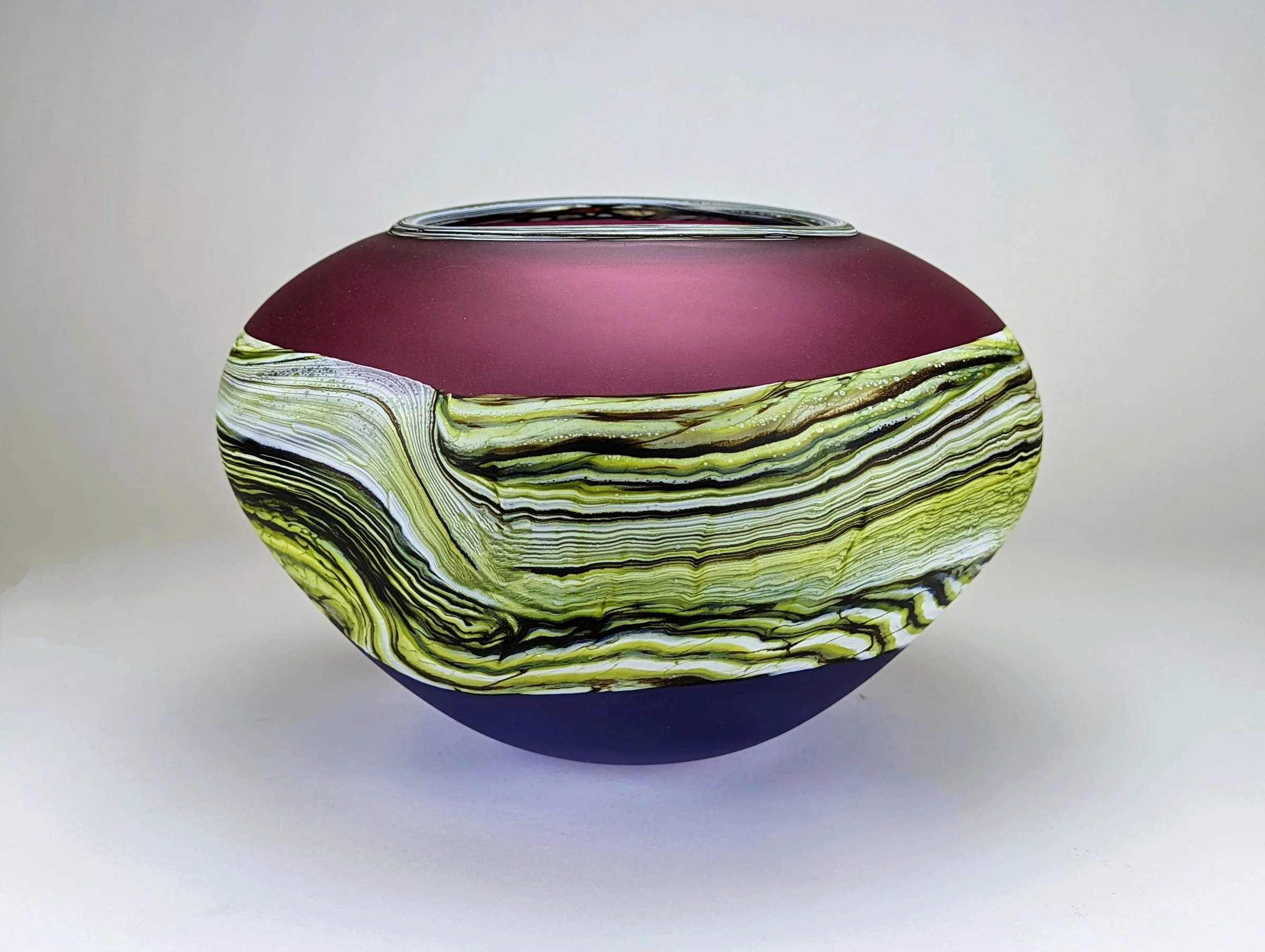 Satin Strata Sphere - Ruby and Amethyst